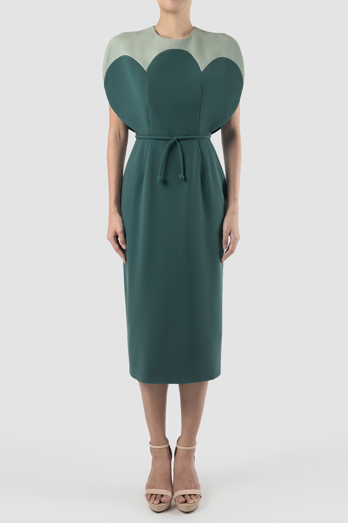 OXYPETAL Dress in Mineral Green/Powder Green