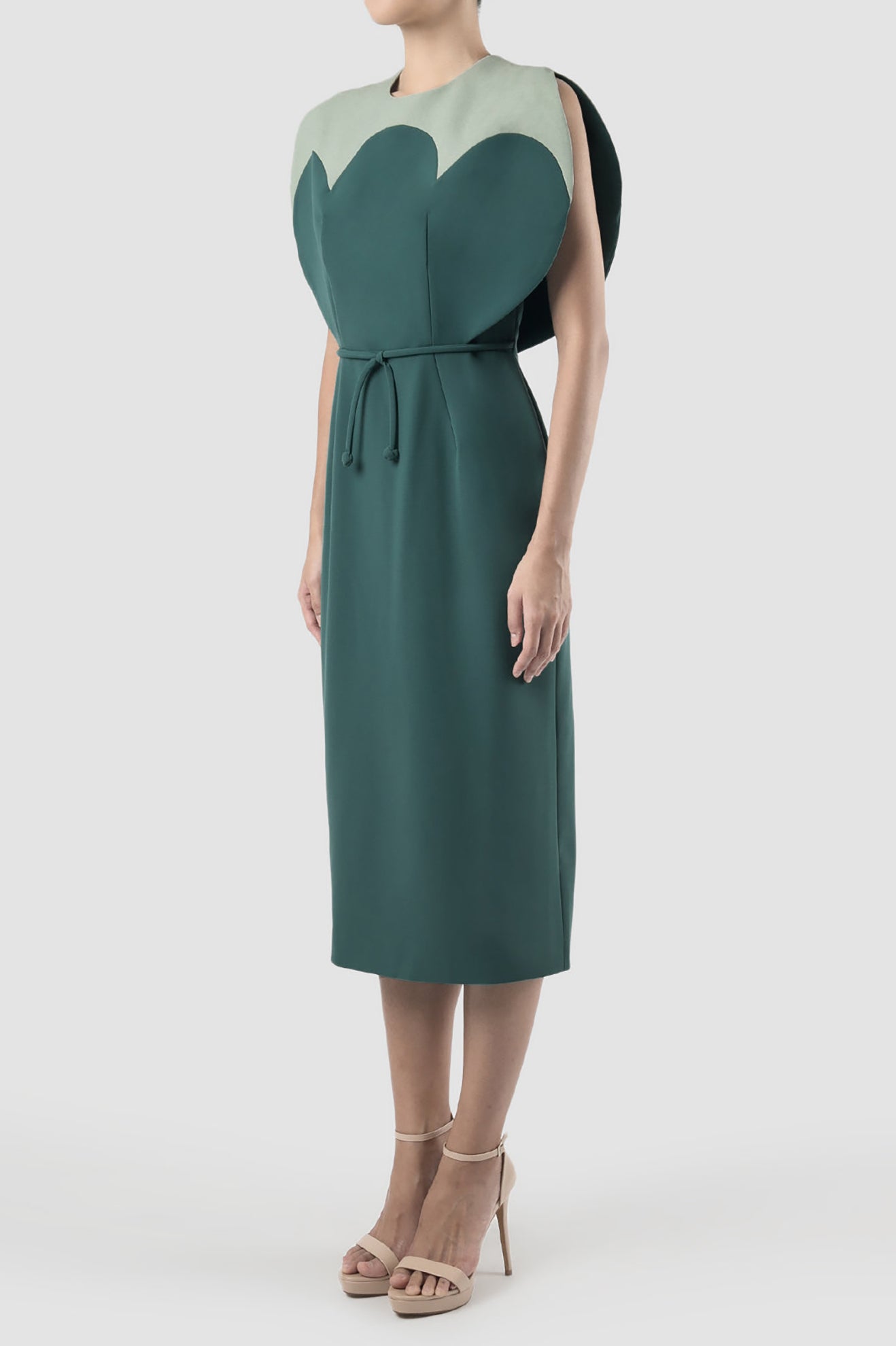 OXYPETAL Dress in Mineral Green/Powder Green