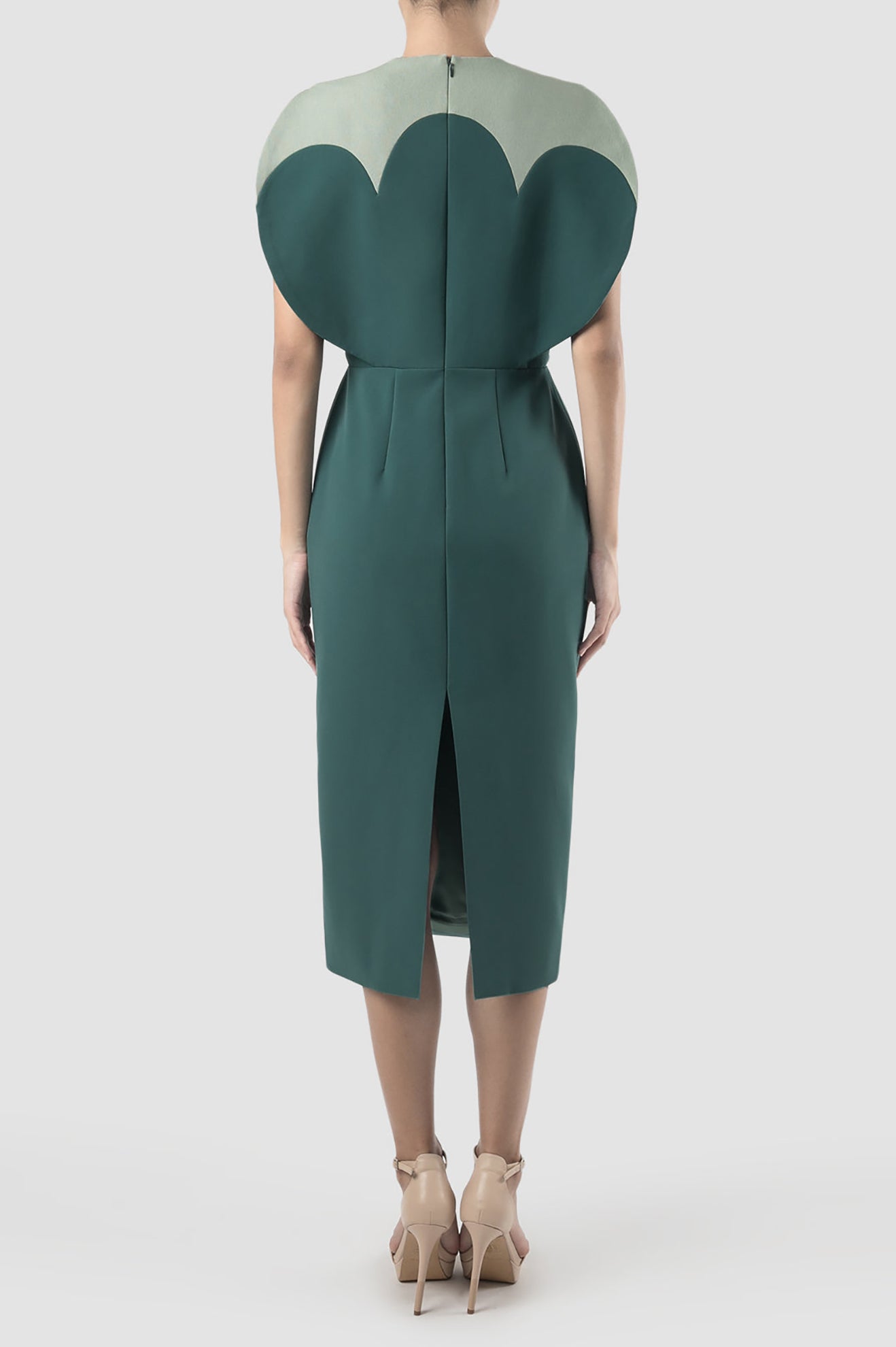 OXYPETAL Dress in Mineral Green/Powder Green