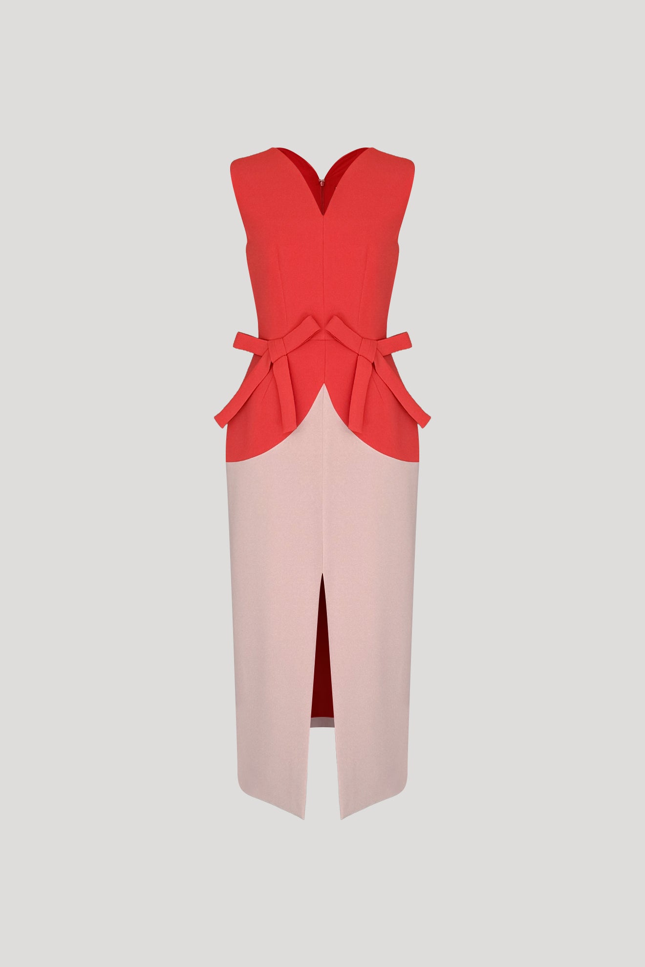 OMIKOSHI Dress in Cinnabar Red/Coral Pink