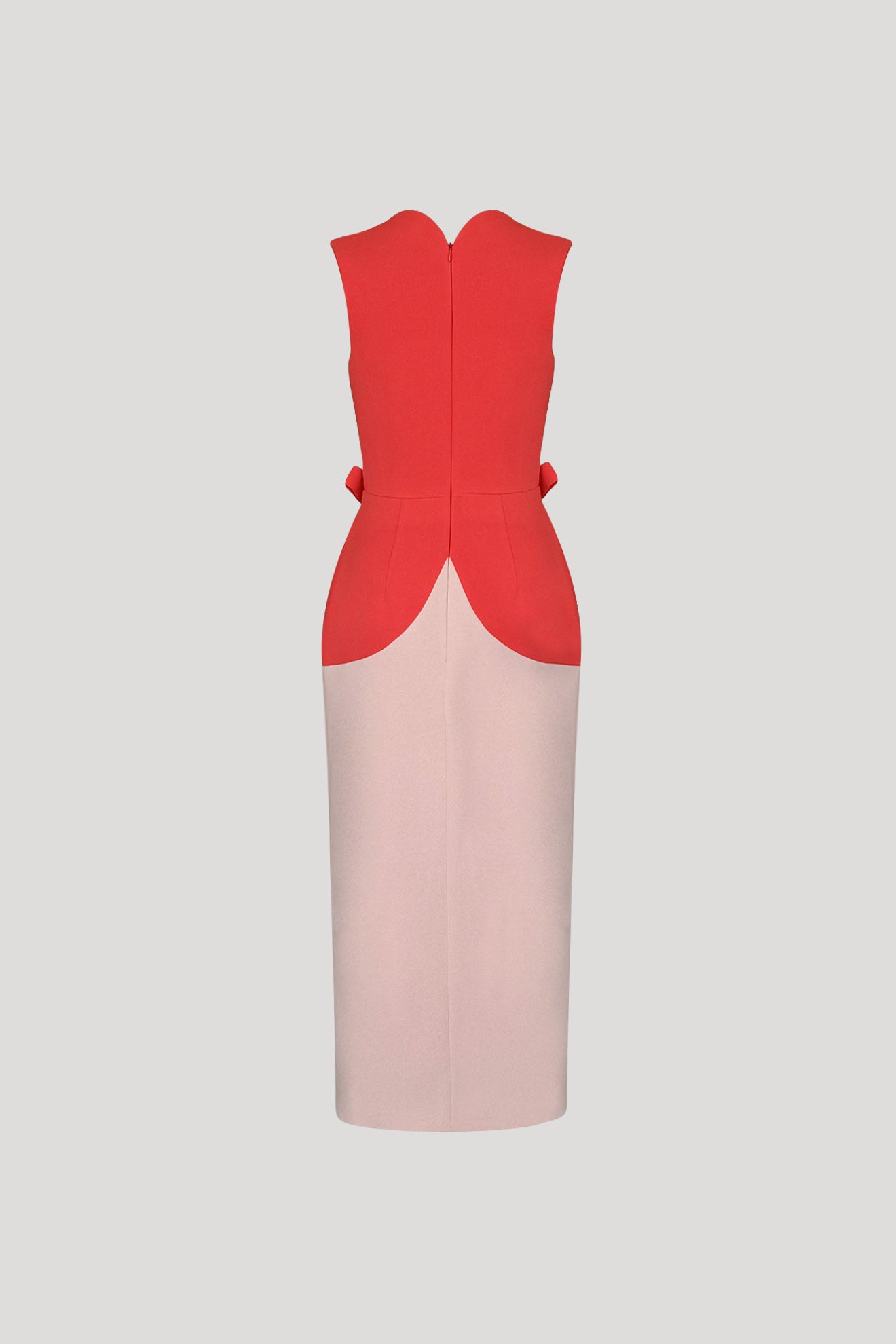 OMIKOSHI Dress in Cinnabar Red/Coral Pink