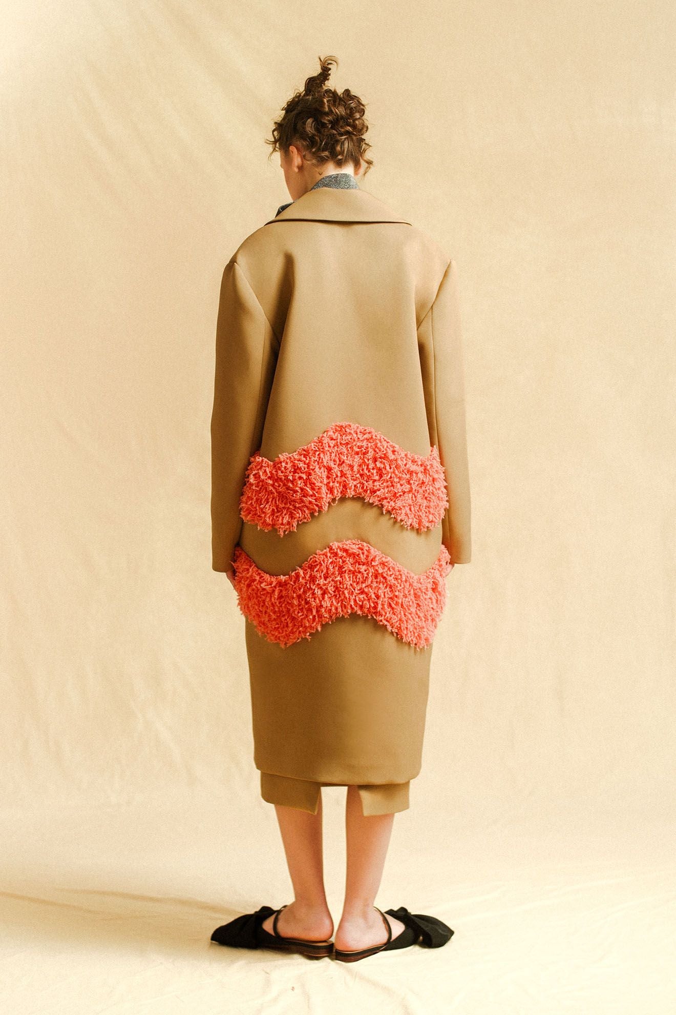 VARIETE Jacket in Leather Brown/Contessa Orange