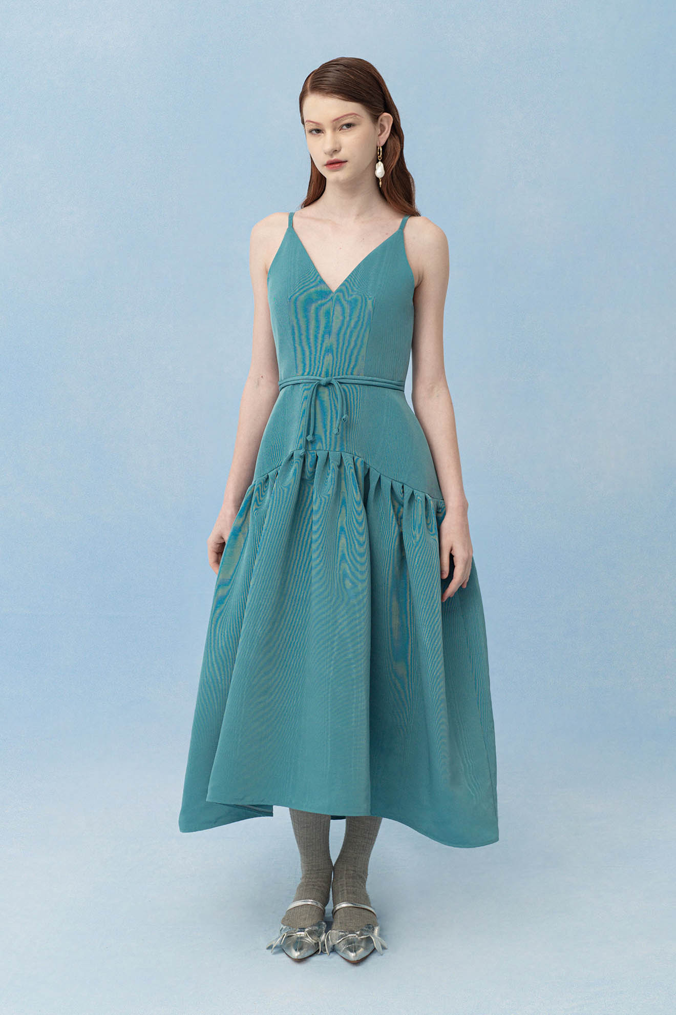 PHARATE Dress in Mineral Green