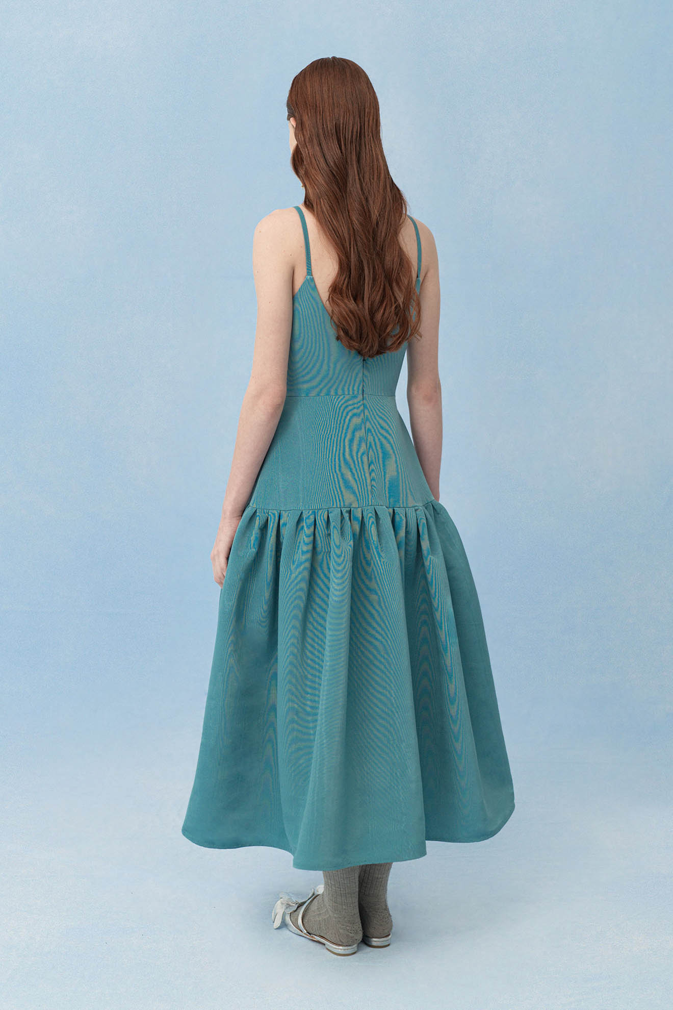 PHARATE Dress in Mineral Green