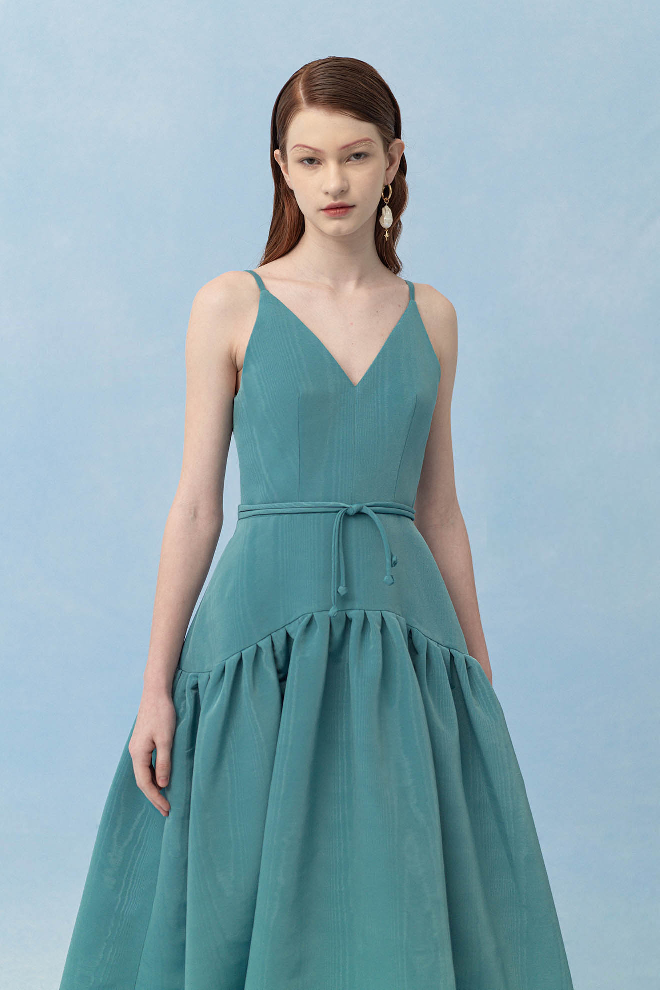 PHARATE Dress in Mineral Green