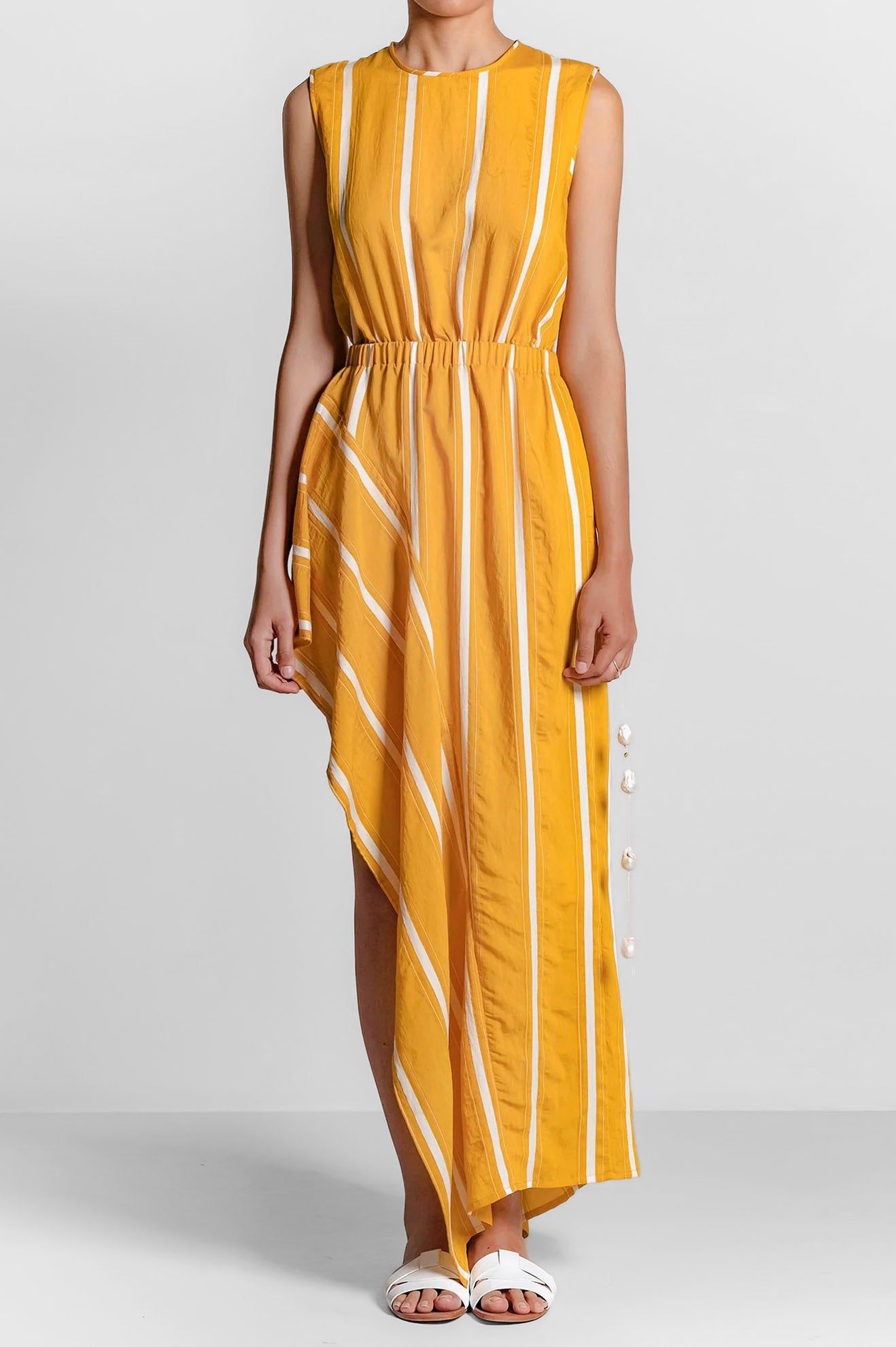 PINTURA Dress in Yellow Stripes