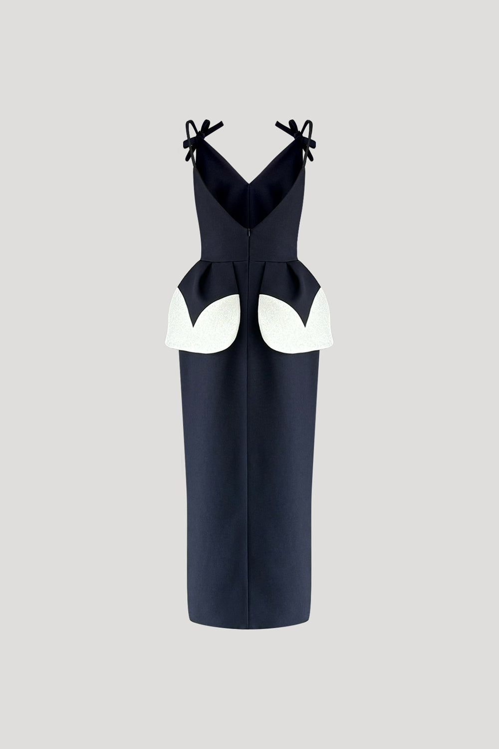 QUETE Dress in Dark Blue/Luster Silver