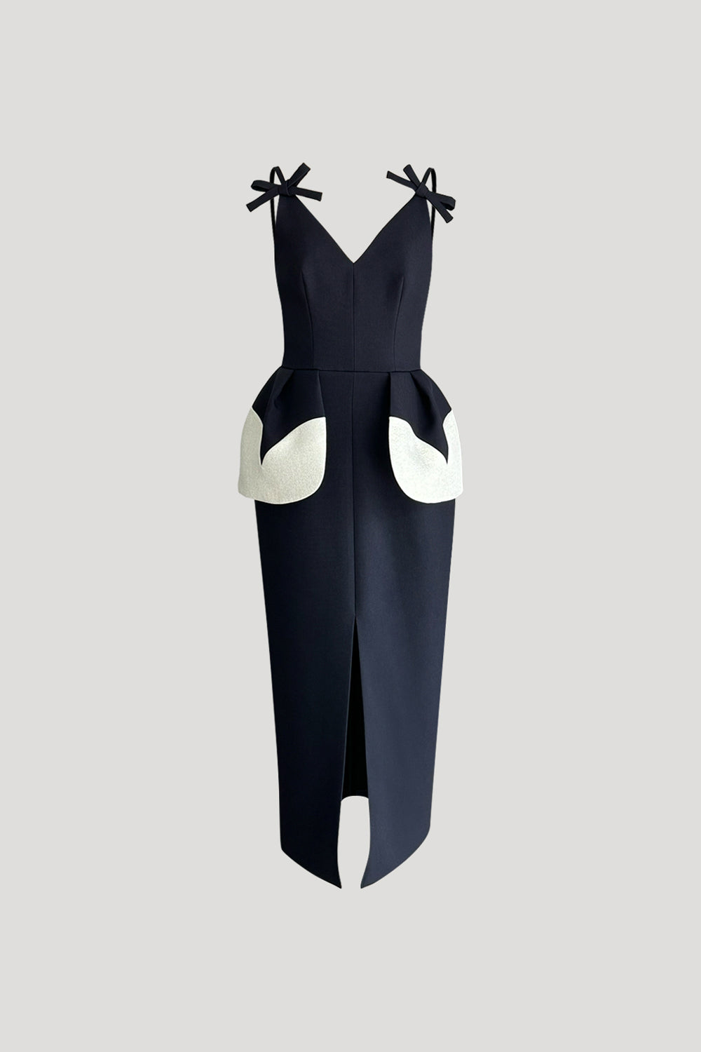 QUETE Dress in Dark Blue/Luster Silver