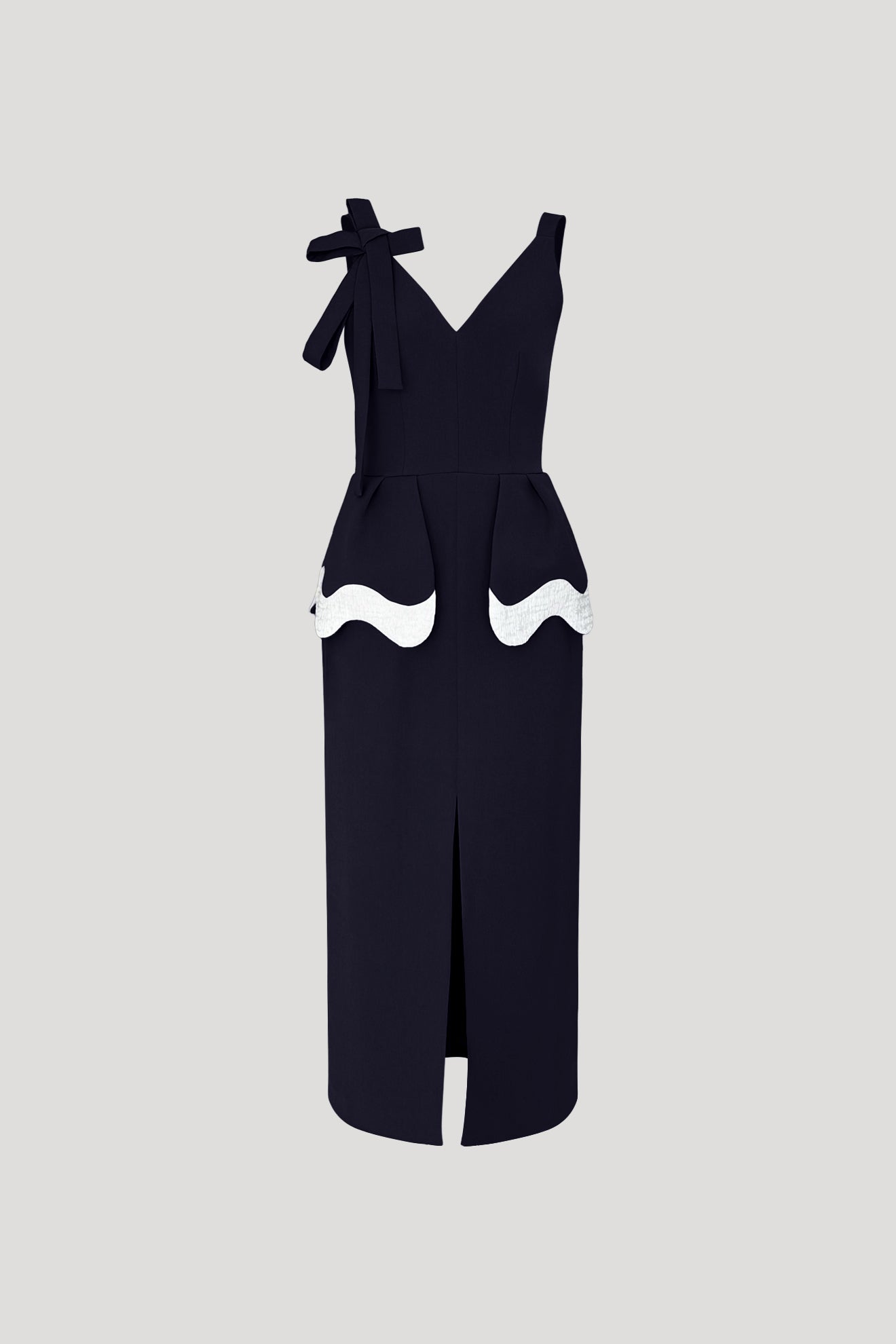 QUIVER Dress in Dark Blue/Crinkled White