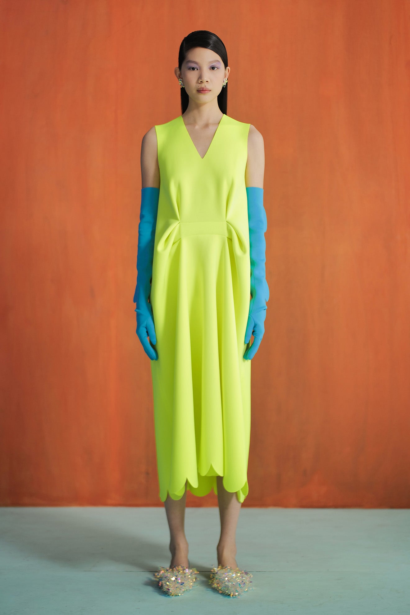 REPRISE Dress in Neon Yellow