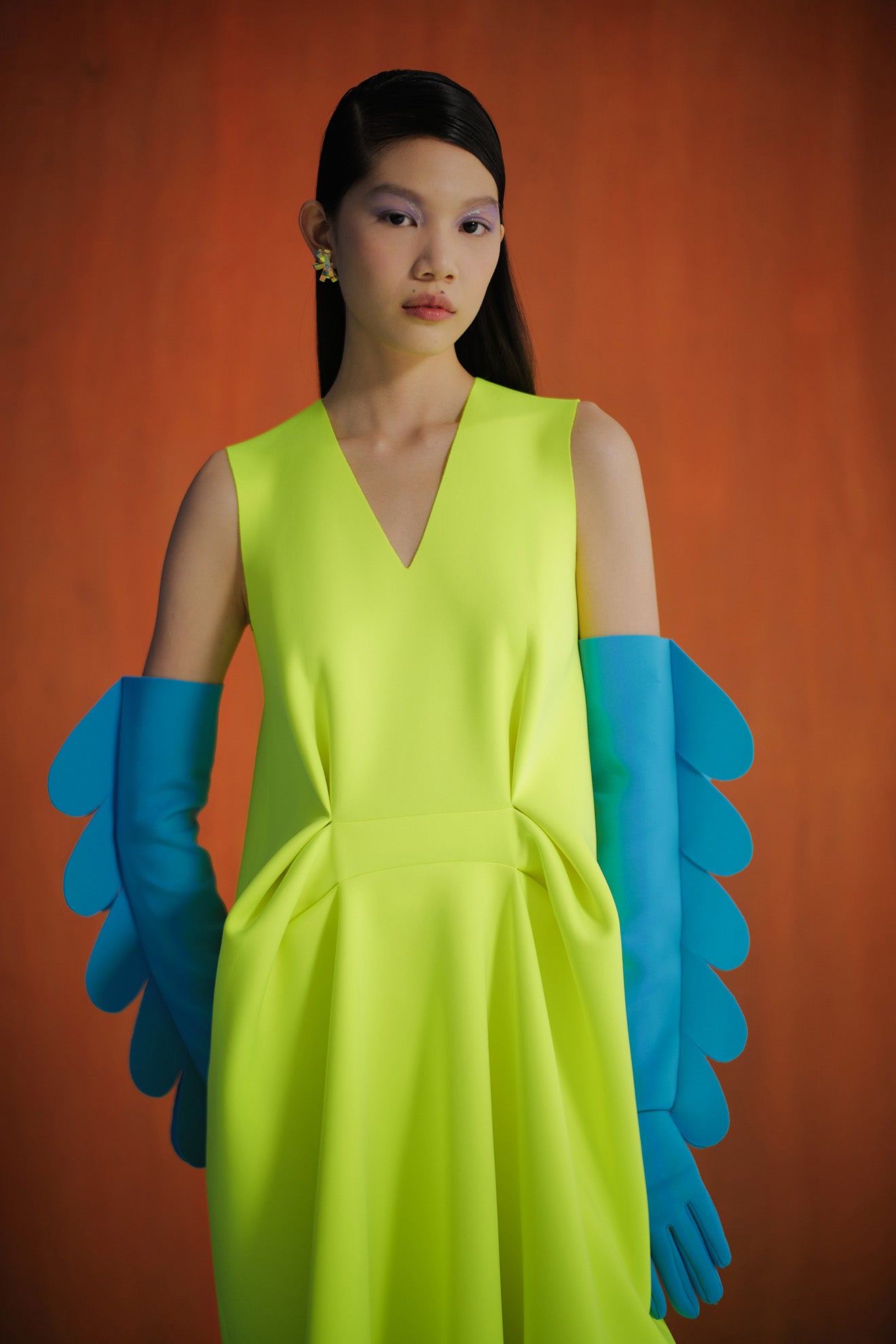 REPRISE Dress in Neon Yellow