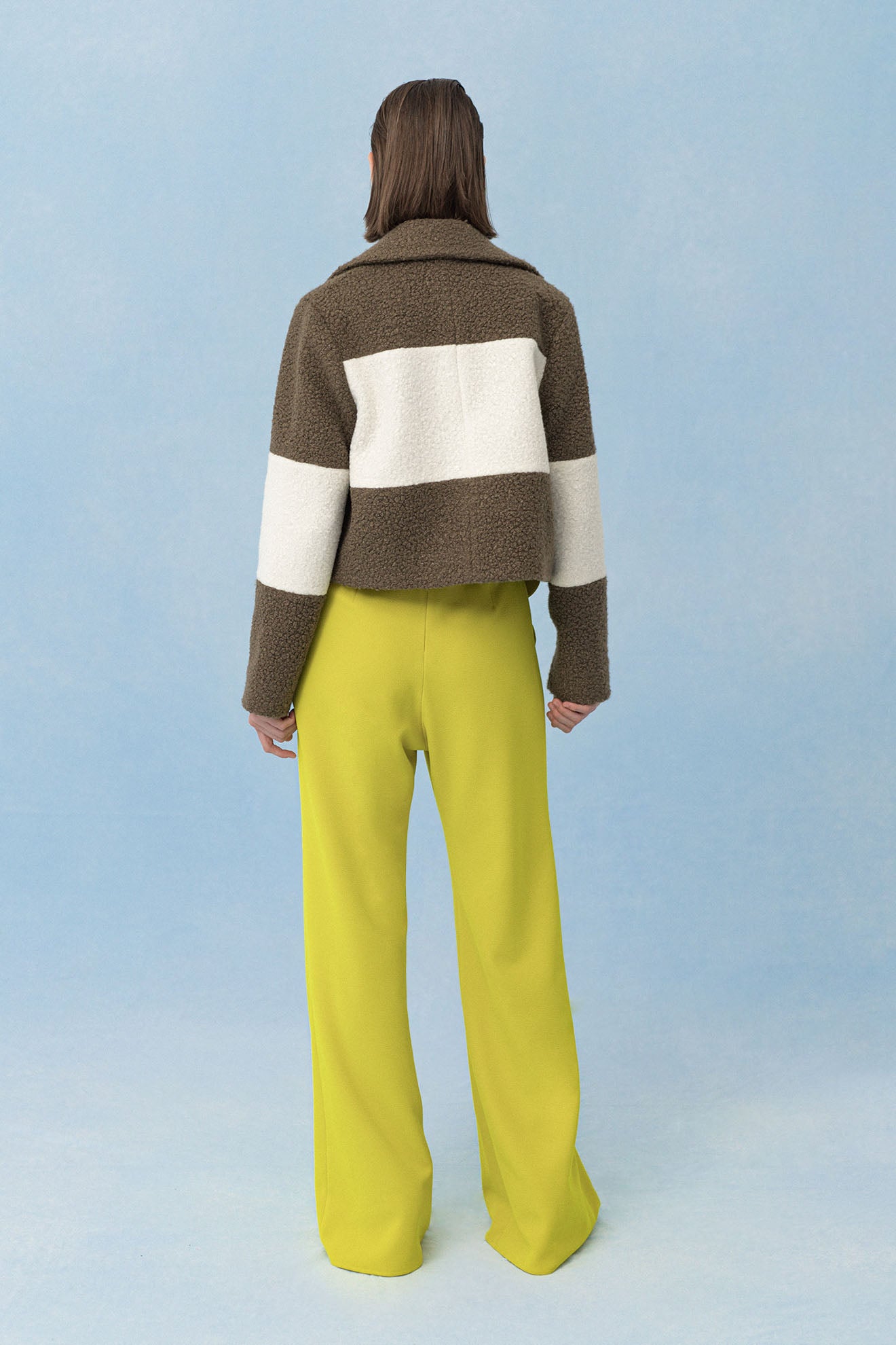 RETINULA Jacket in Dark Brown/White