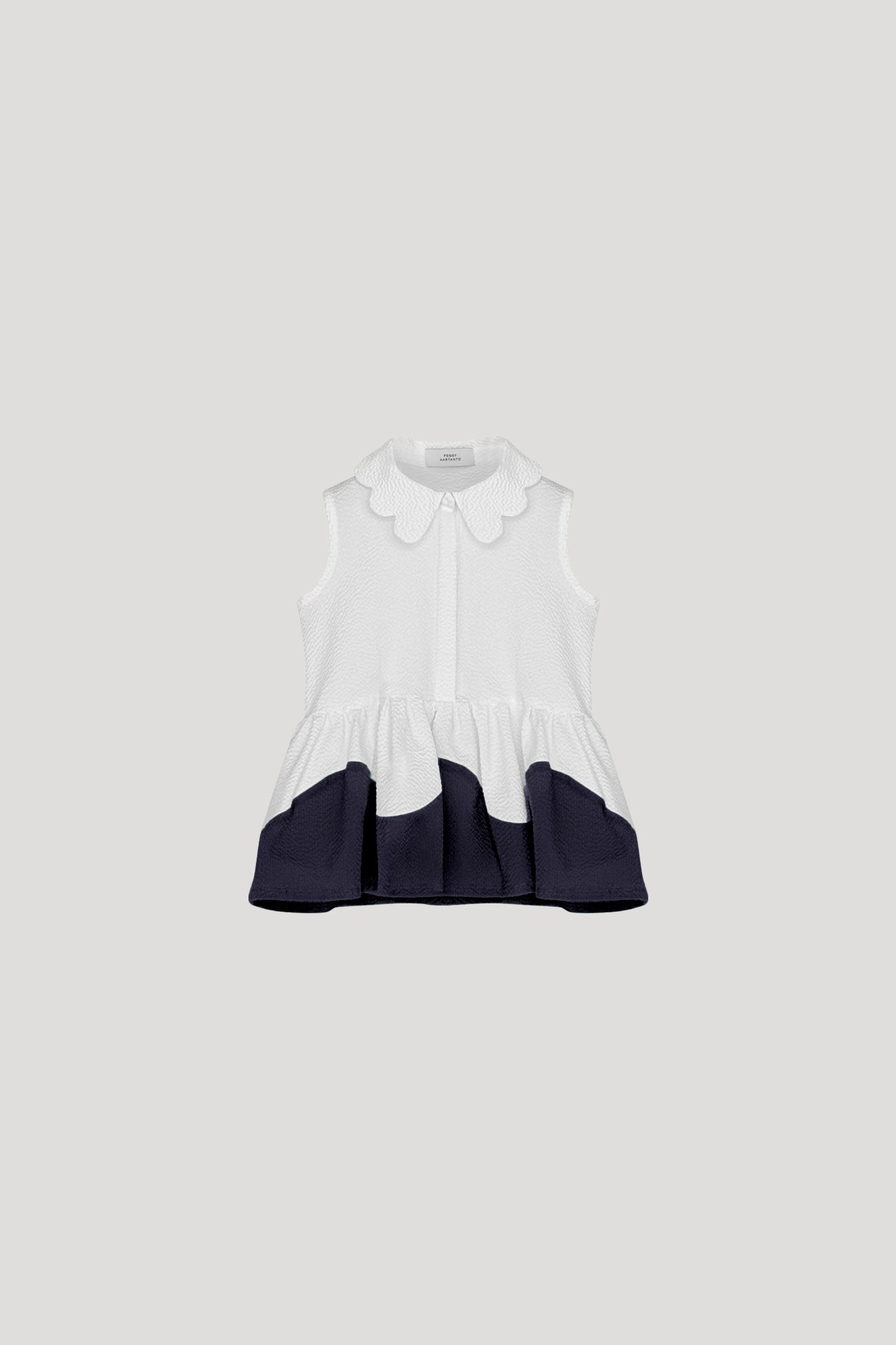 REVEL Top in White/Dark Blue