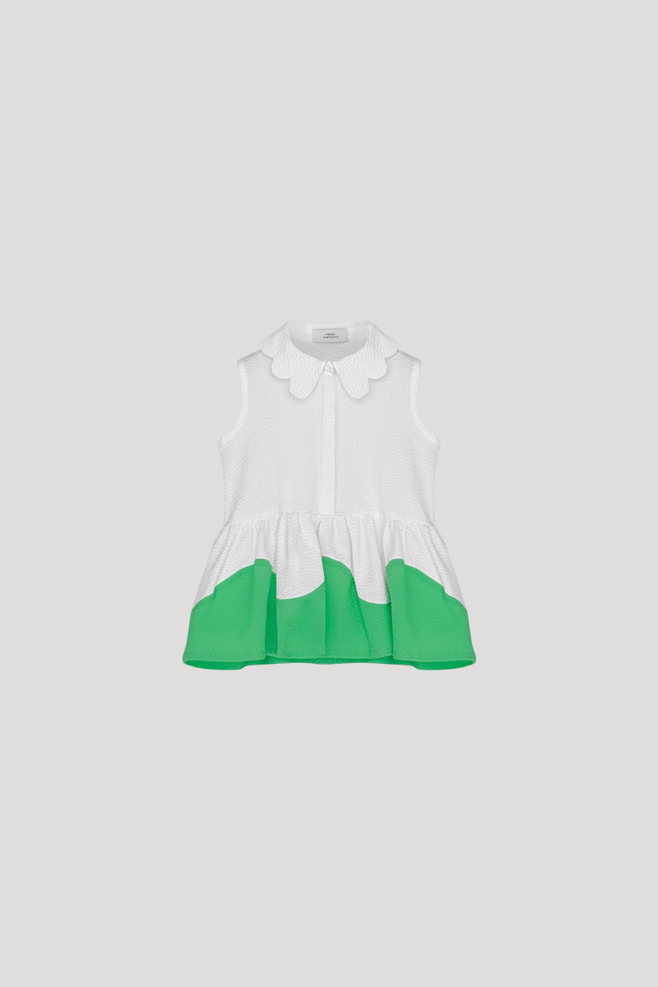 REVEL Top in White/Fern Green