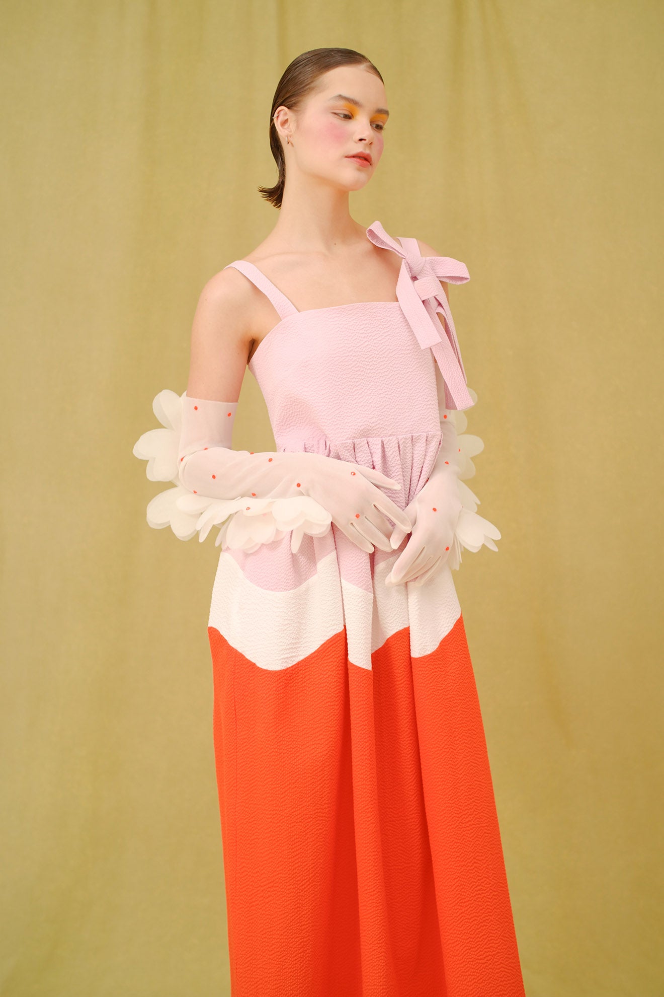 RIKSHA Dress in Baby Pink/Orange