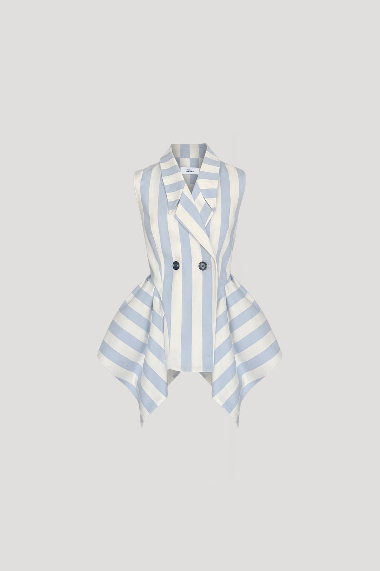 ROSTRUM Vest in Ash Blue Stripes