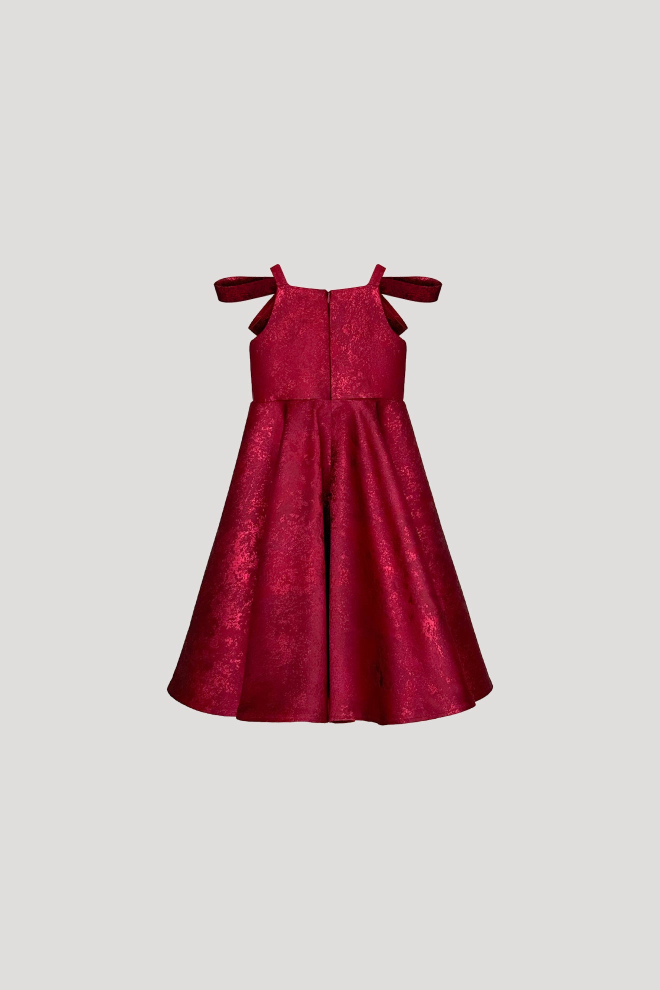 RUMPUS Dress in Jacquard Red Metallic