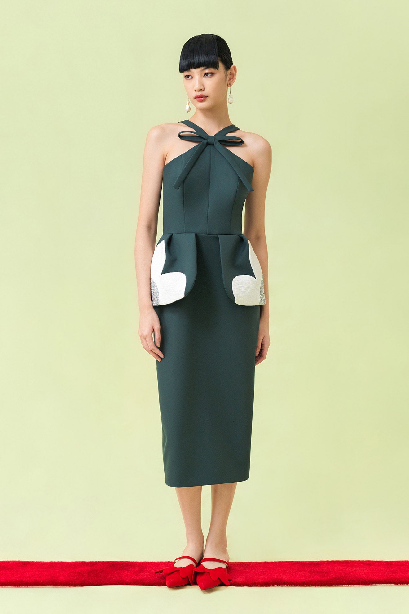 SAKAKI Dress in Pine Green