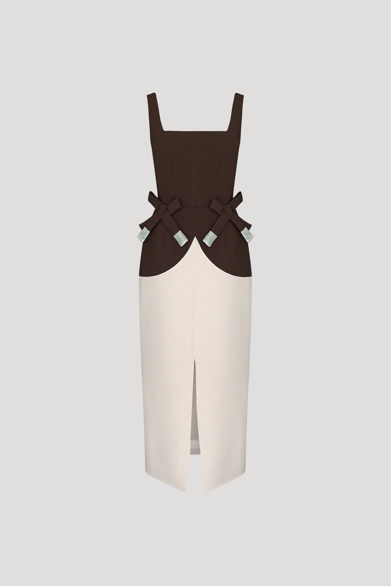 SHIKA Dress in Coffee Brown/Bone White