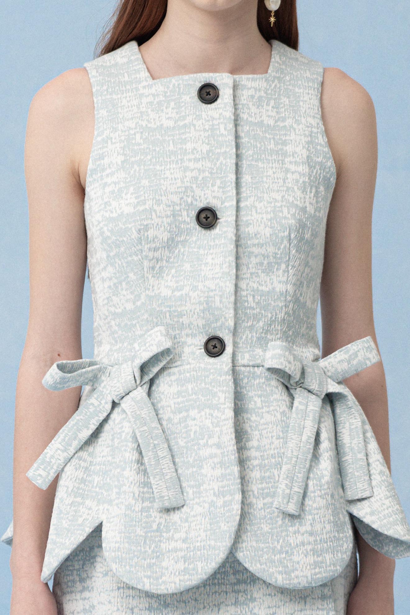 SPICULE Top in Crinkled Blue