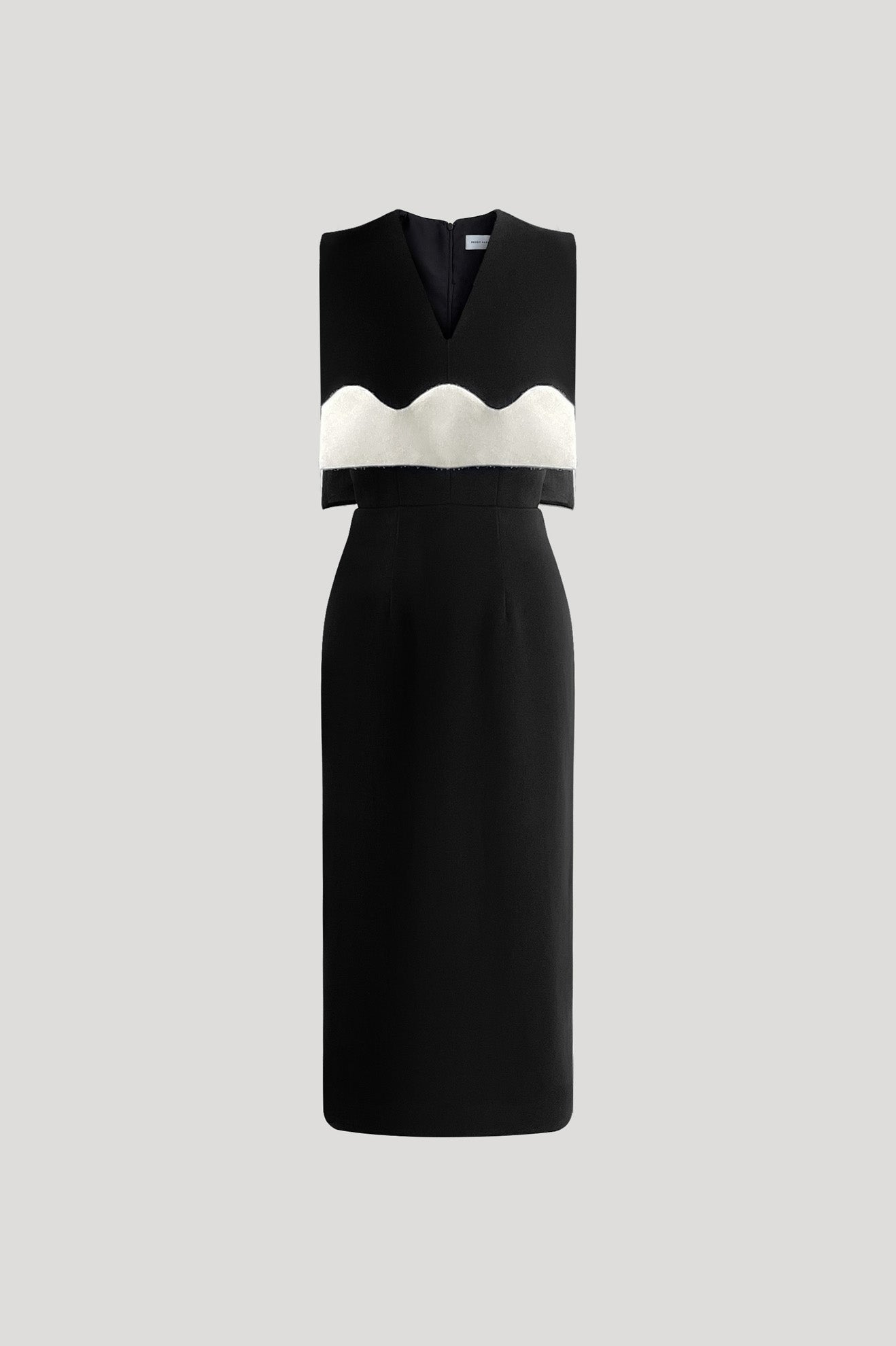 STACCATO Dress in Black/Metallic White