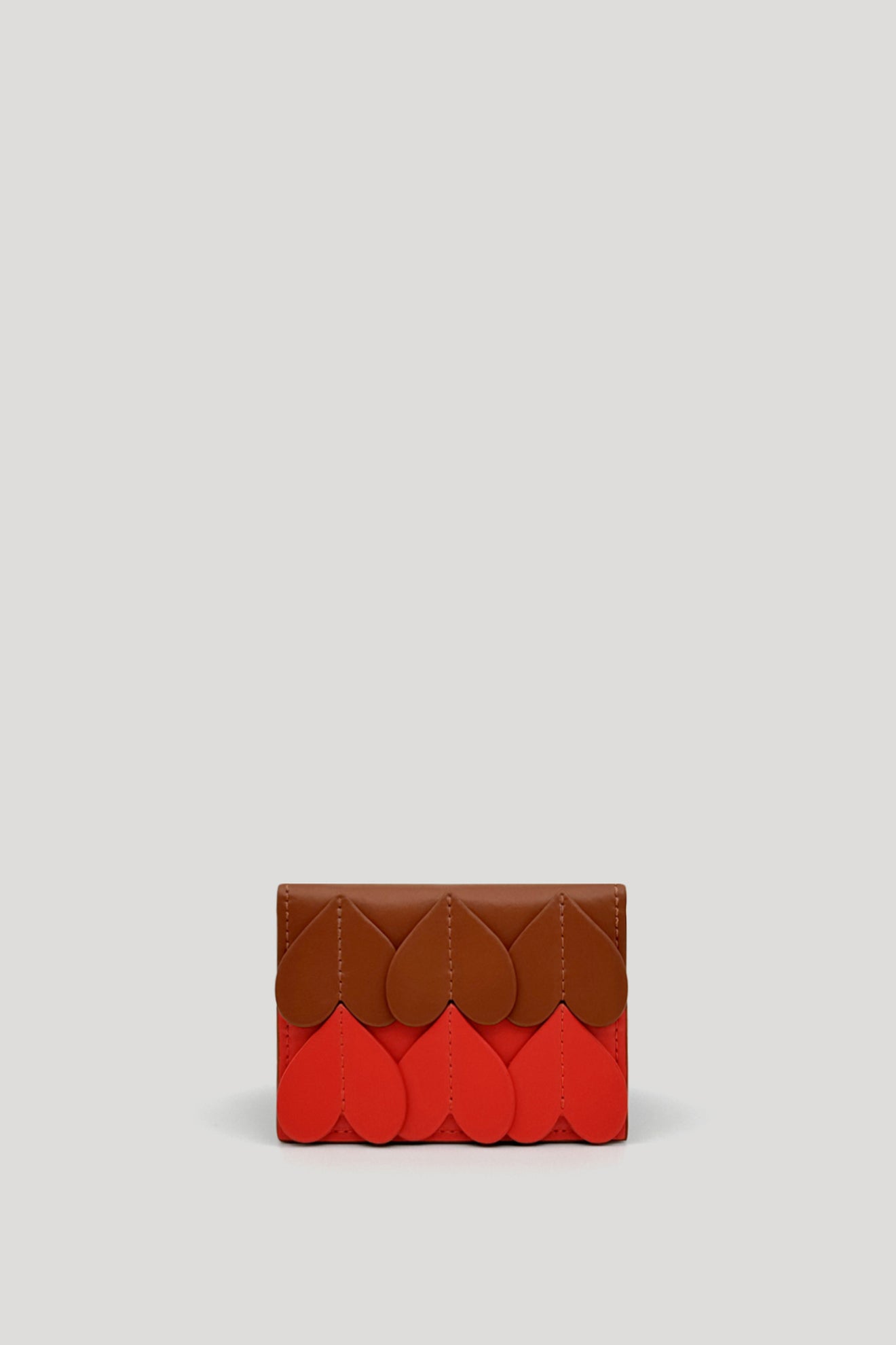 STOMA Card Holder in Tan/Cinnabar