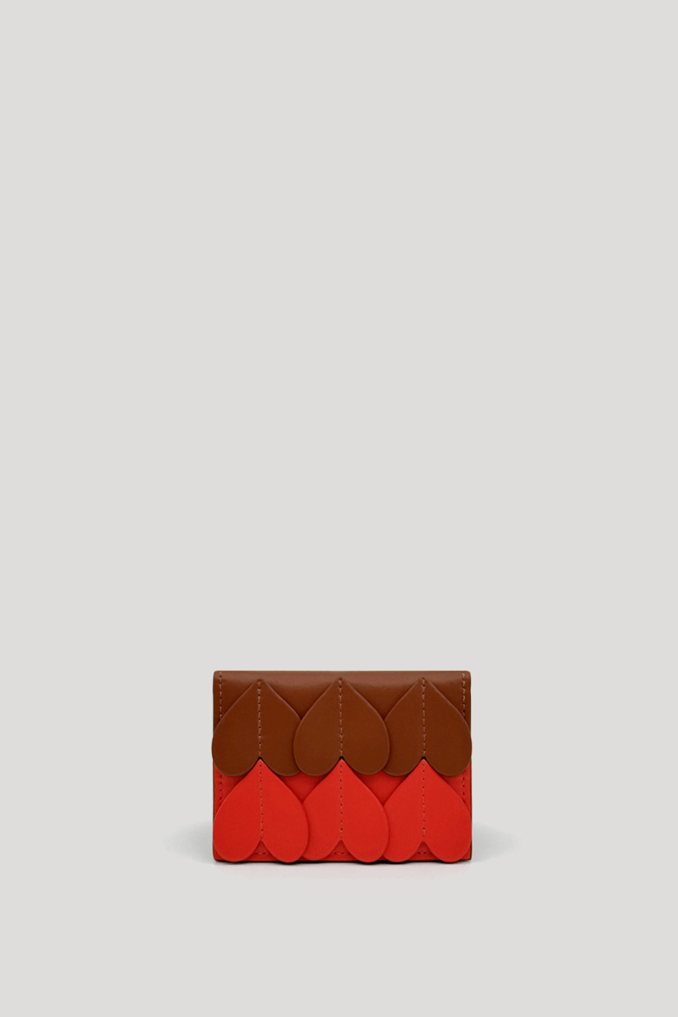 STOMA Card Holder in Tan/Cinnabar