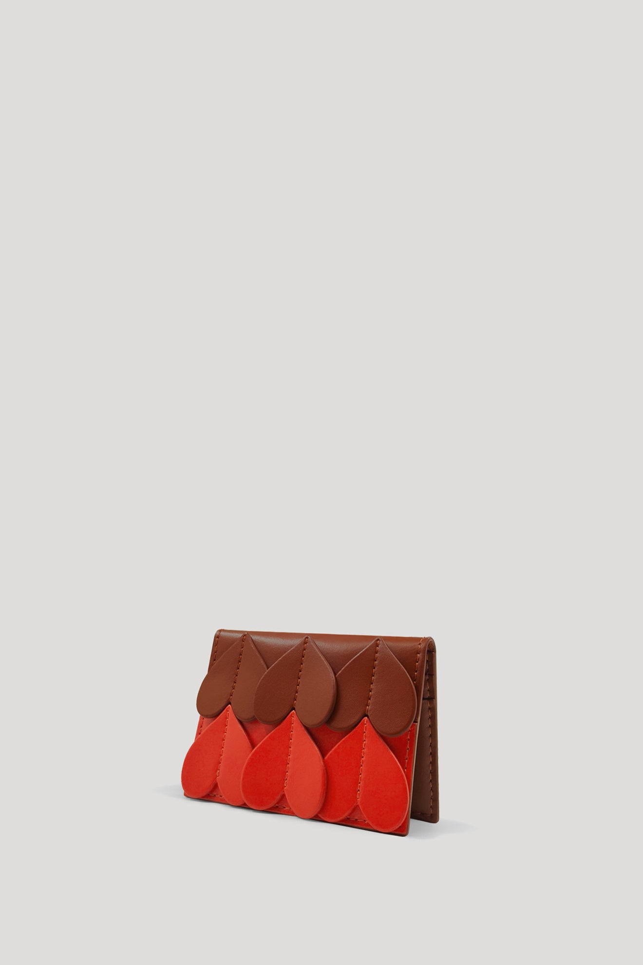 STOMA Card Holder in Tan/Cinnabar