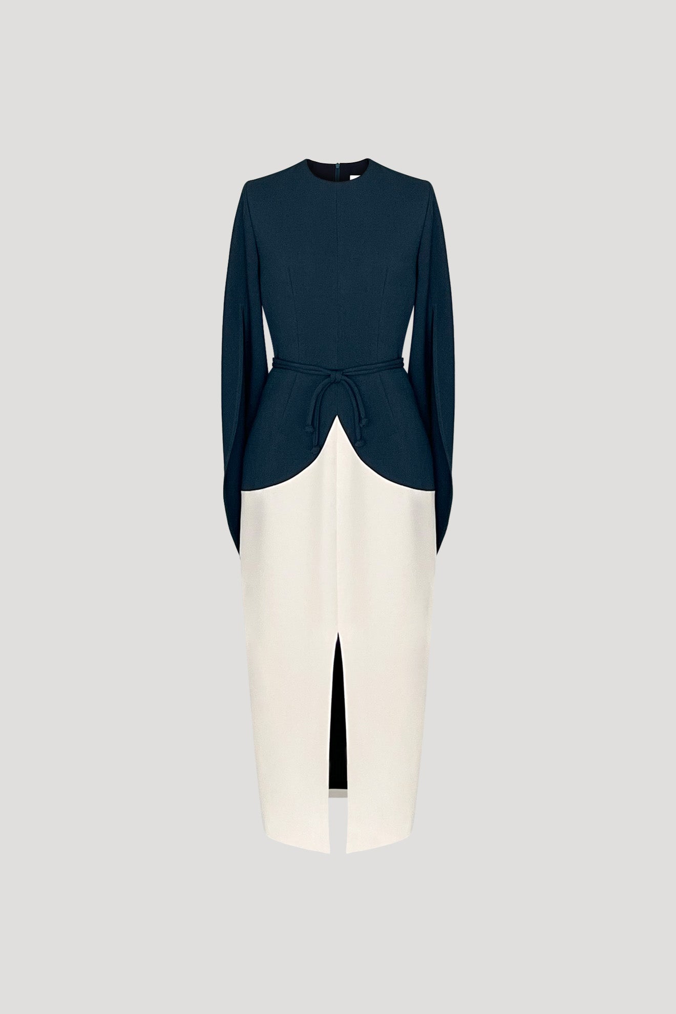 SUZUMUSHI Dress in Teal Blue/Bone White