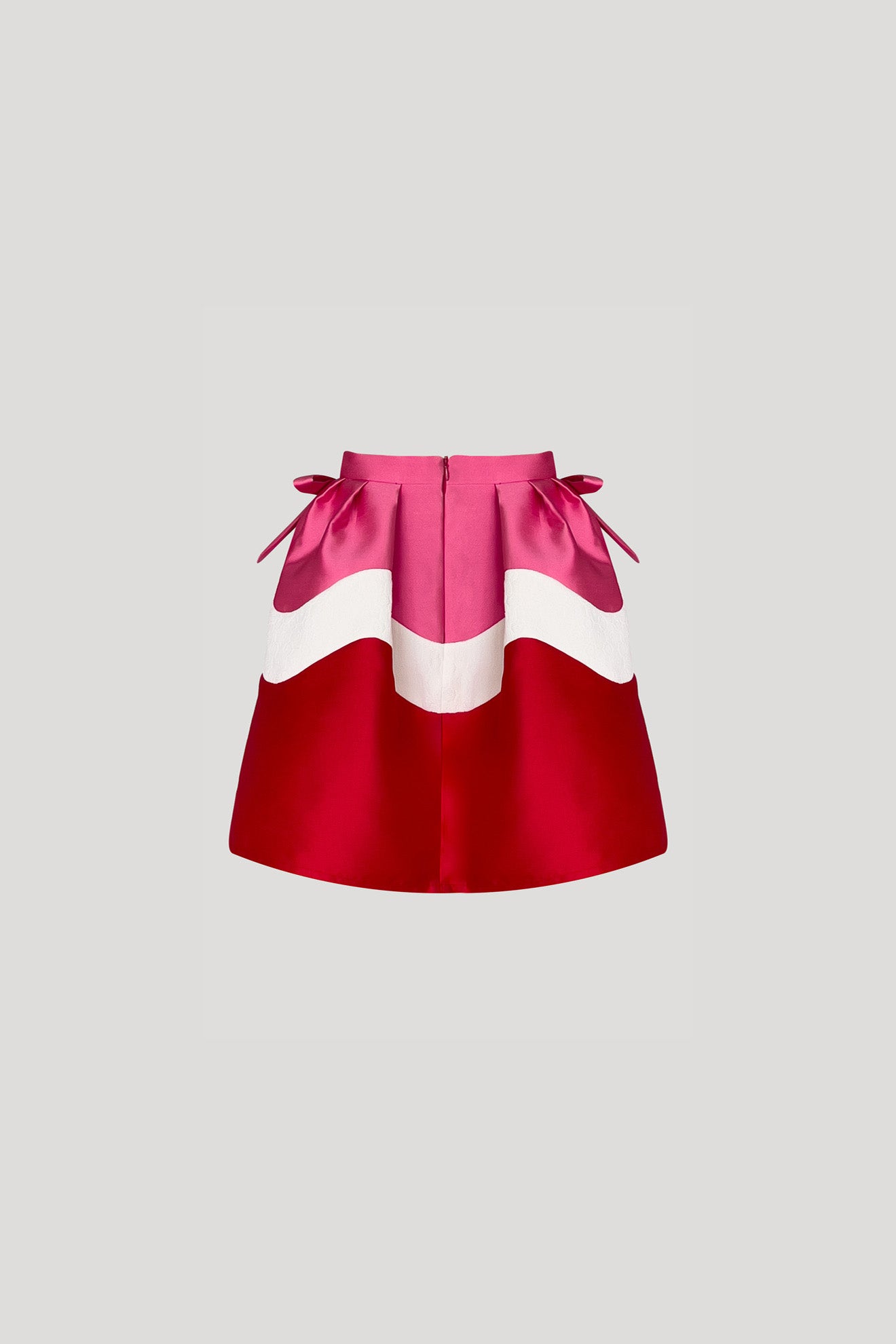 SHAMISEN Skirt in Neon Pink/Sangria Red