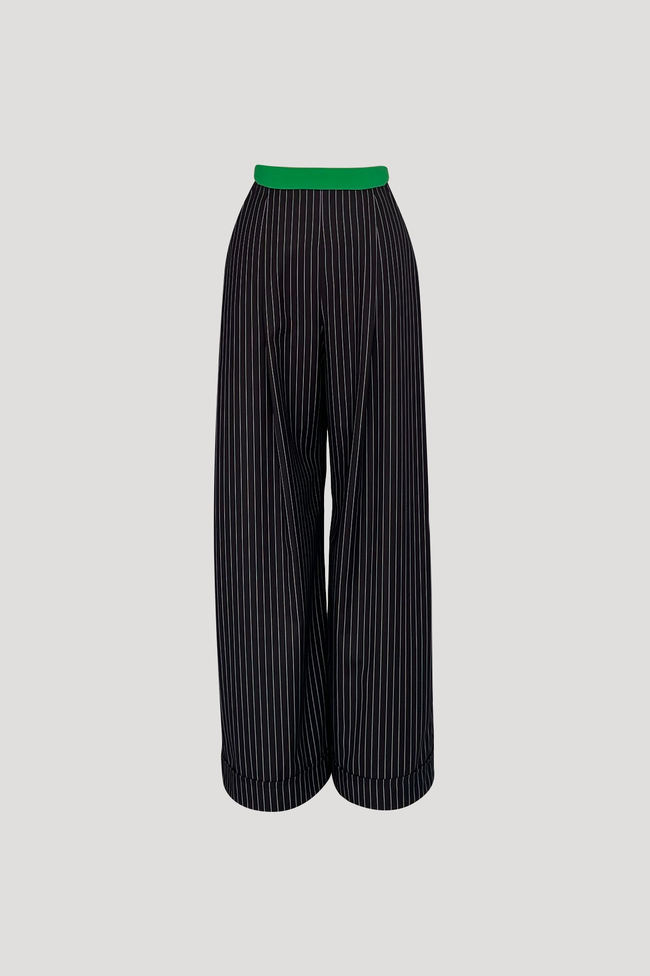 TALLOW Pants in Black Stripes/Green