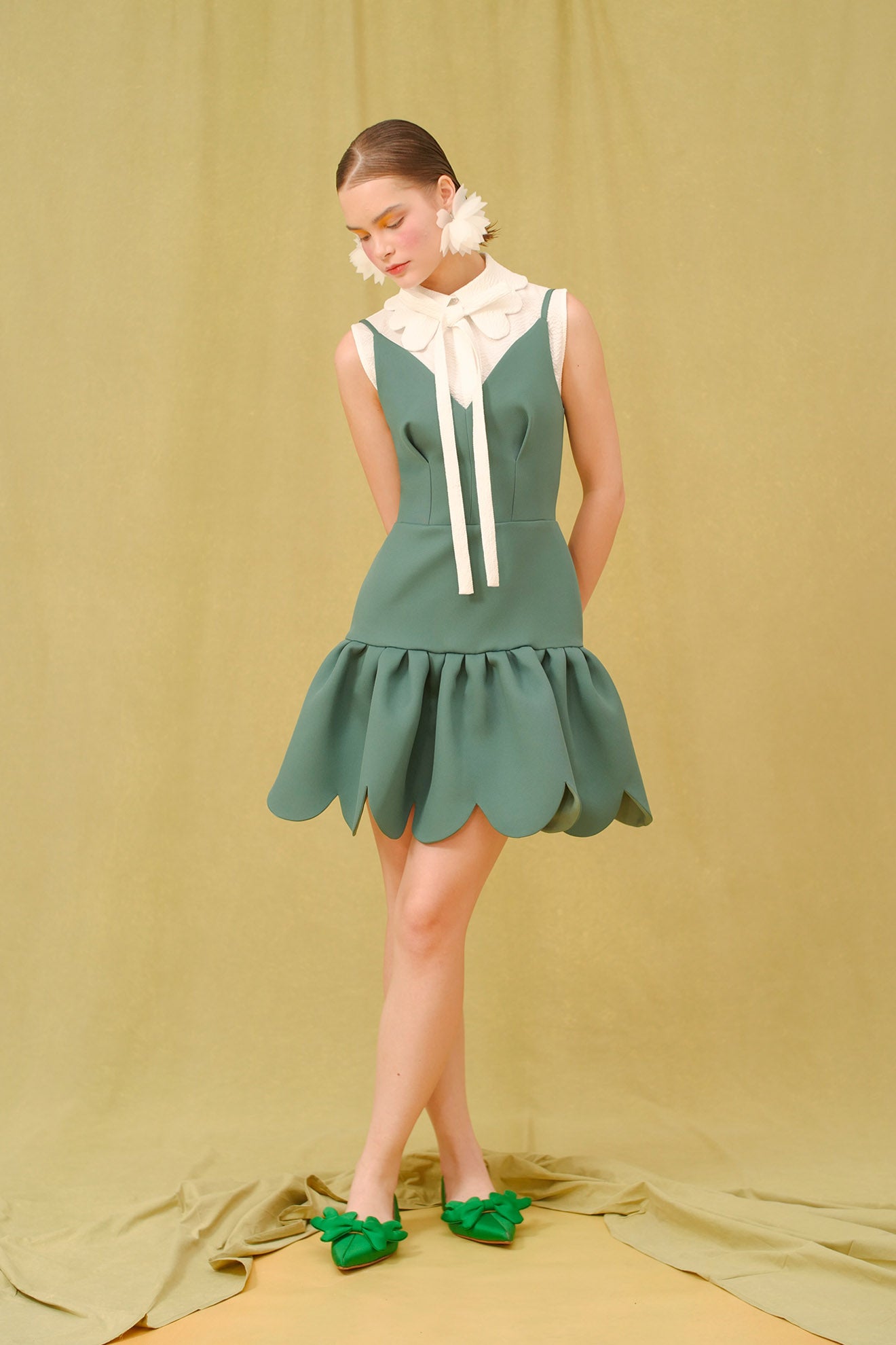 TENGU Dress in Mineral Green