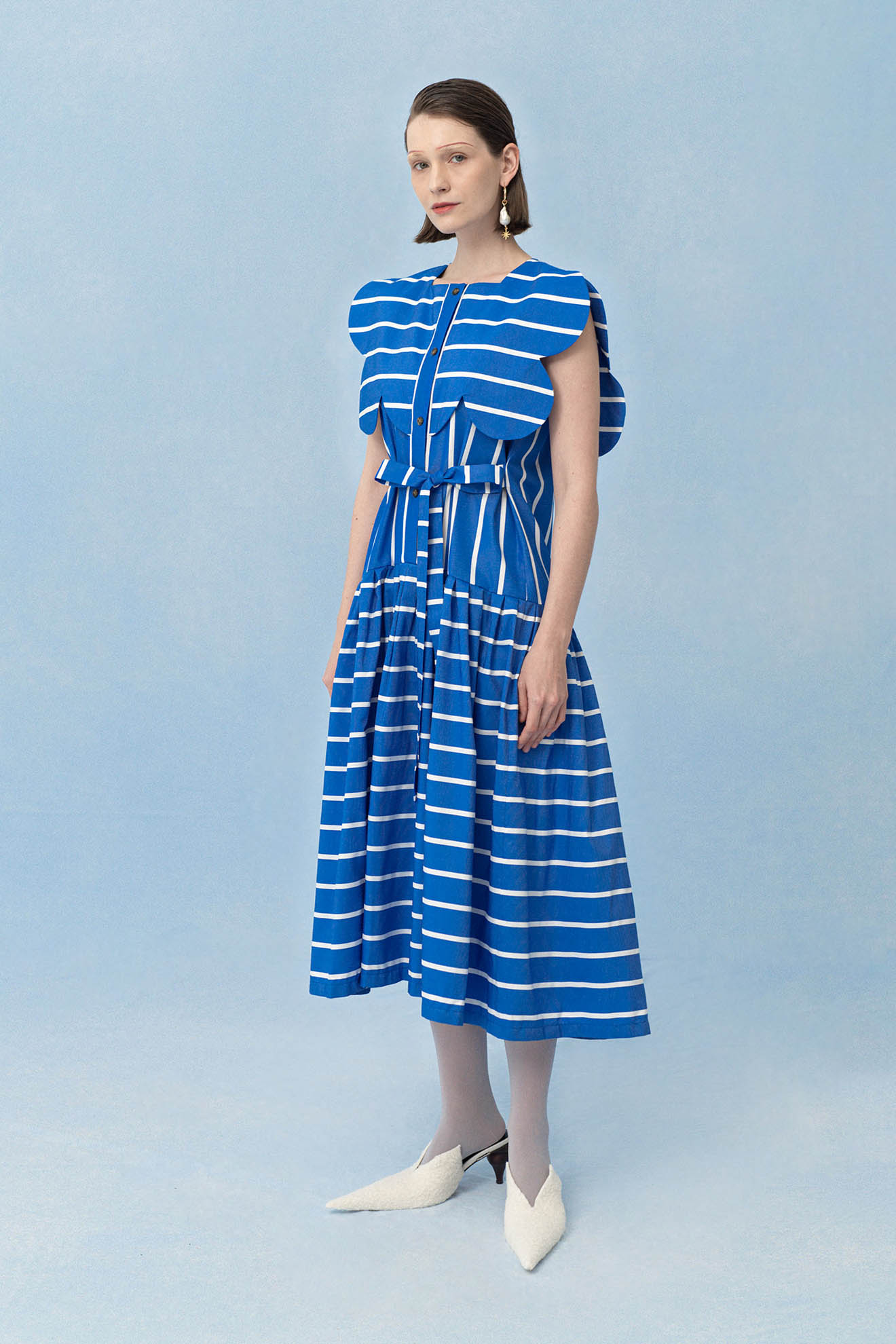 TENTORIUM Dress in Blue Stripes