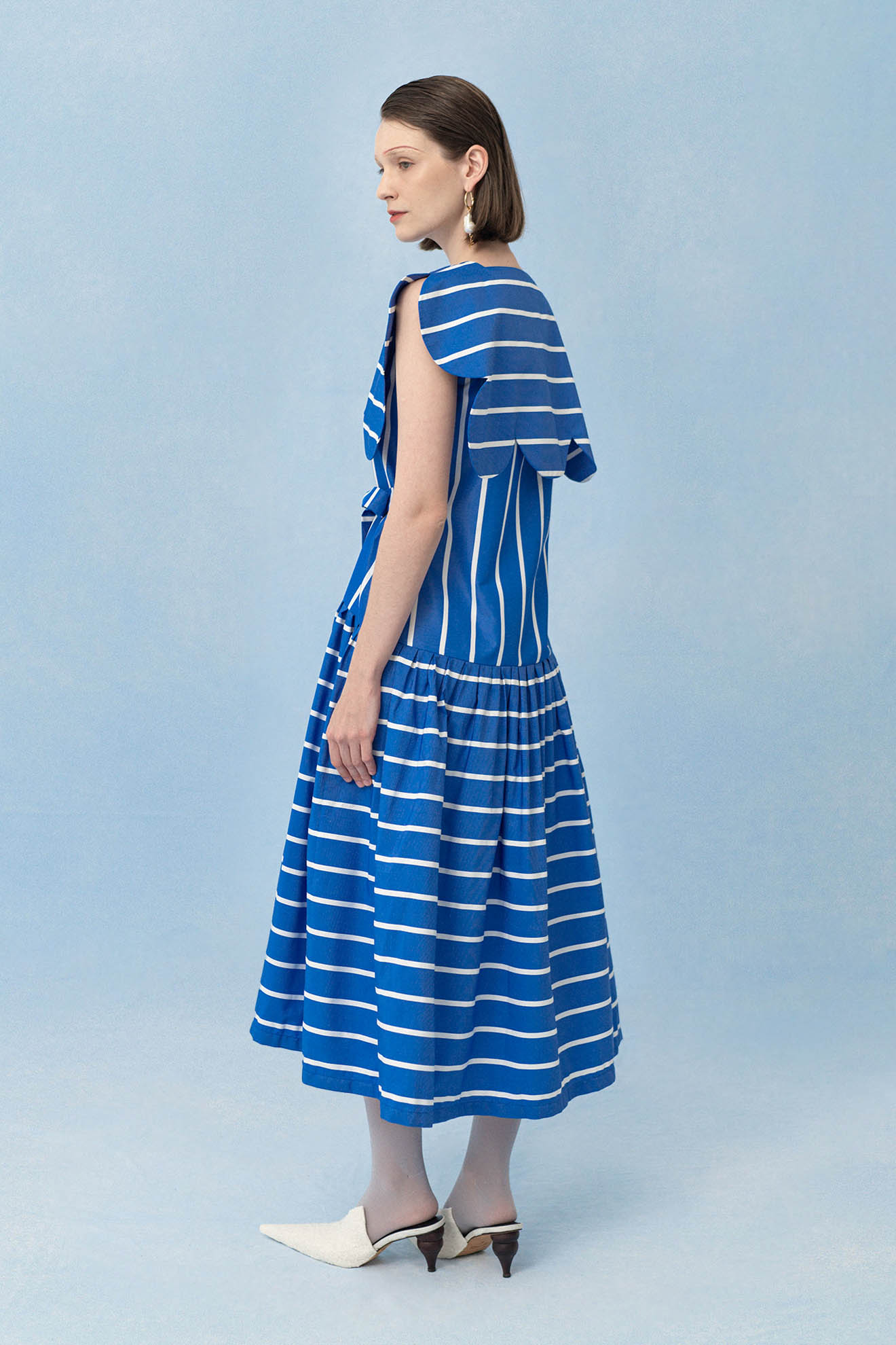 TENTORIUM Dress in Blue Stripes