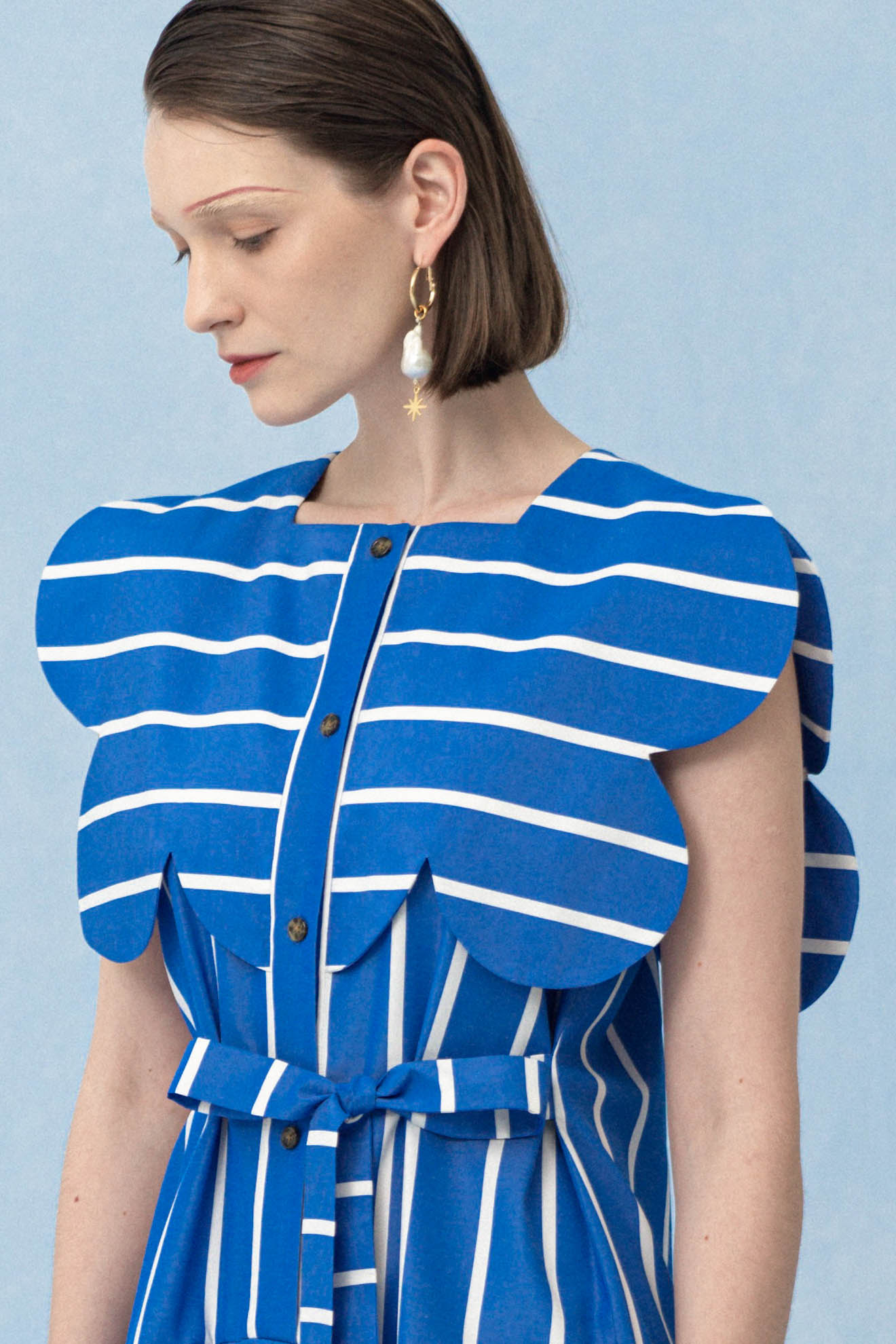 TENTORIUM Dress in Blue Stripes