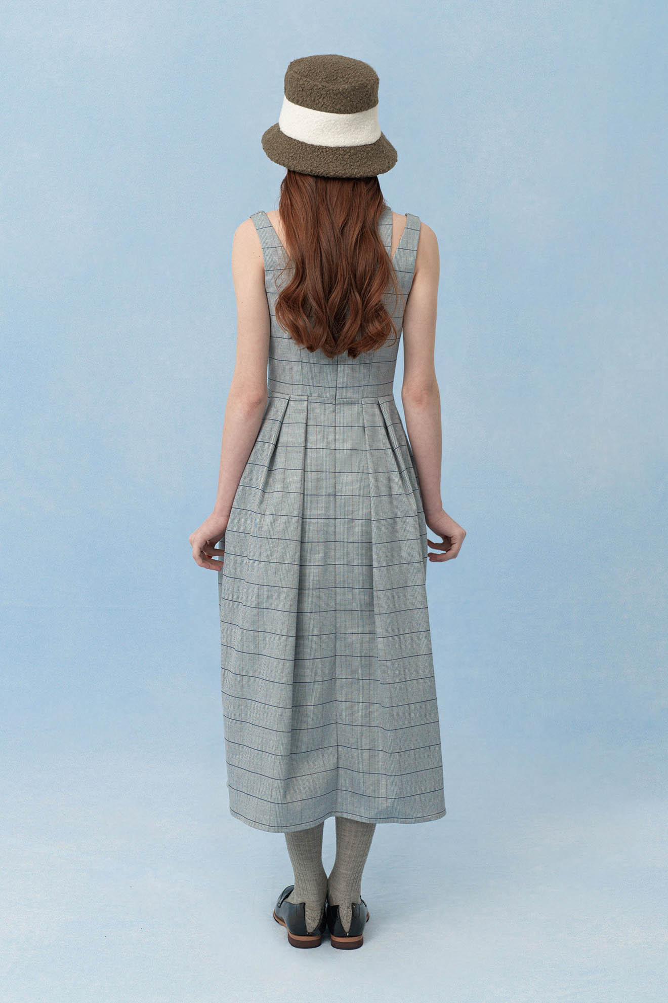 TERGITES Dress in Plaid Grey