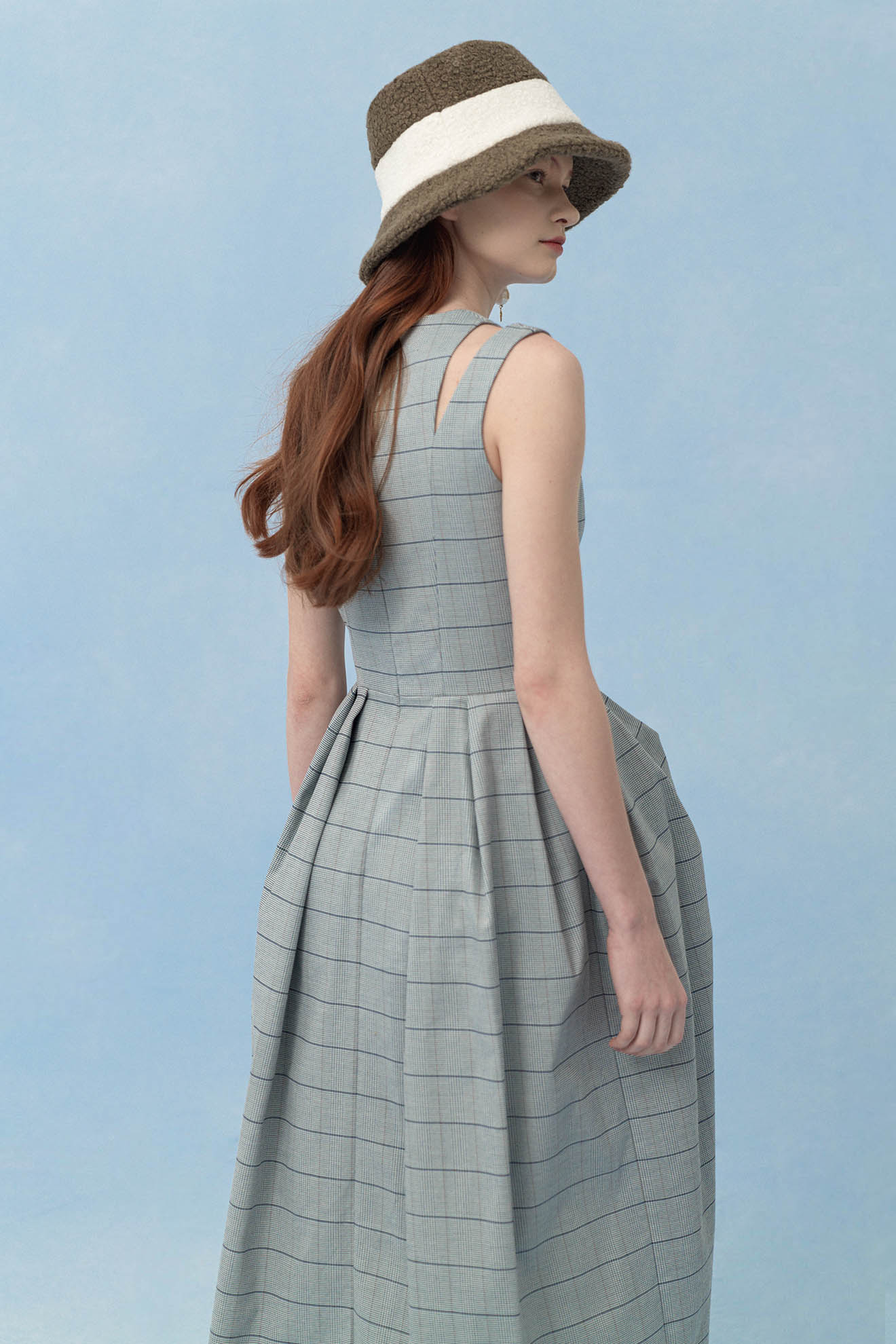 TERGITES Dress in Plaid Grey