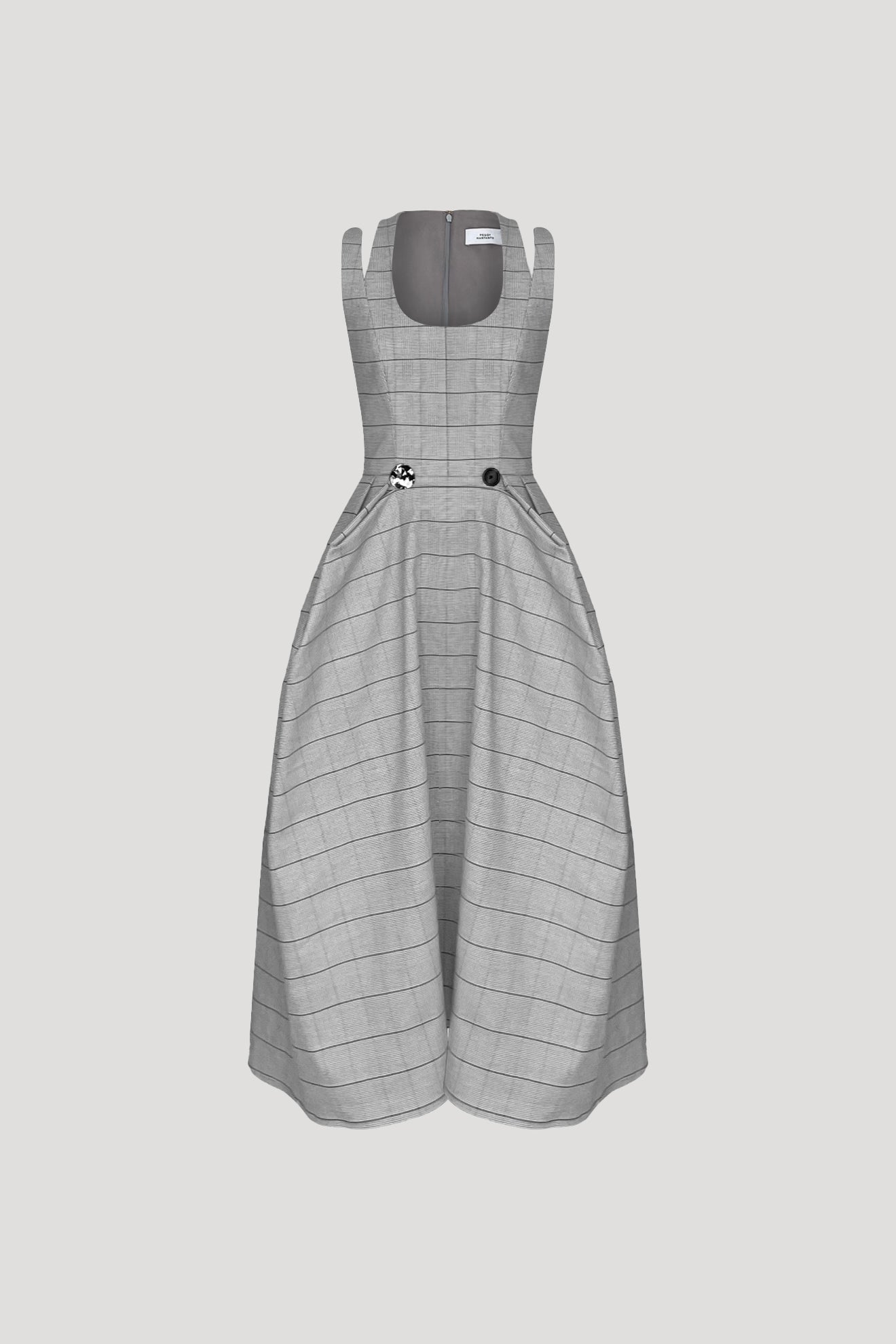 TERGITES Dress in Plaid Grey