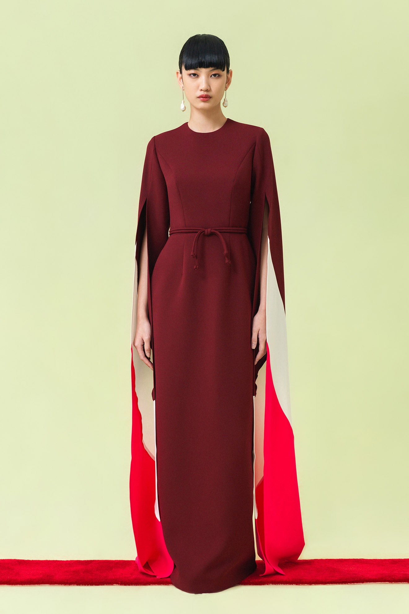 TSUBOMI Gown in Wine Red
