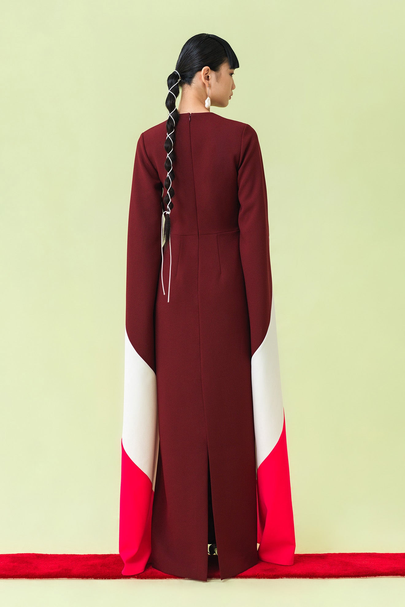 TSUBOMI Gown in Wine Red