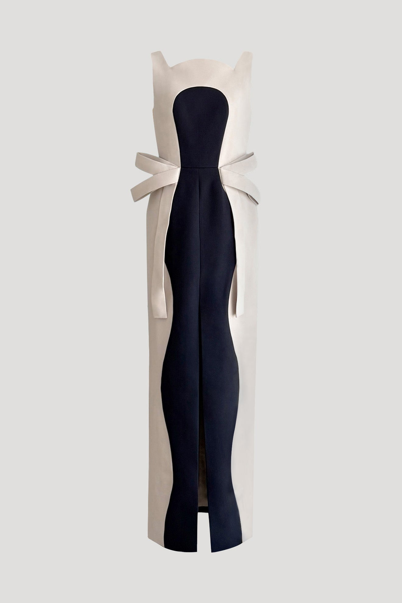 TEGATA Gown in Beige/Dark Blue