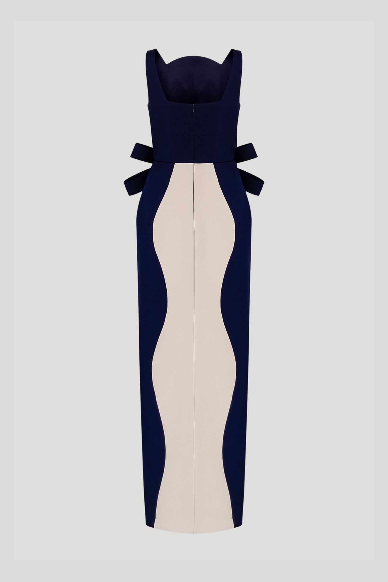 TEGATA Gown in Dark Blue/Beige