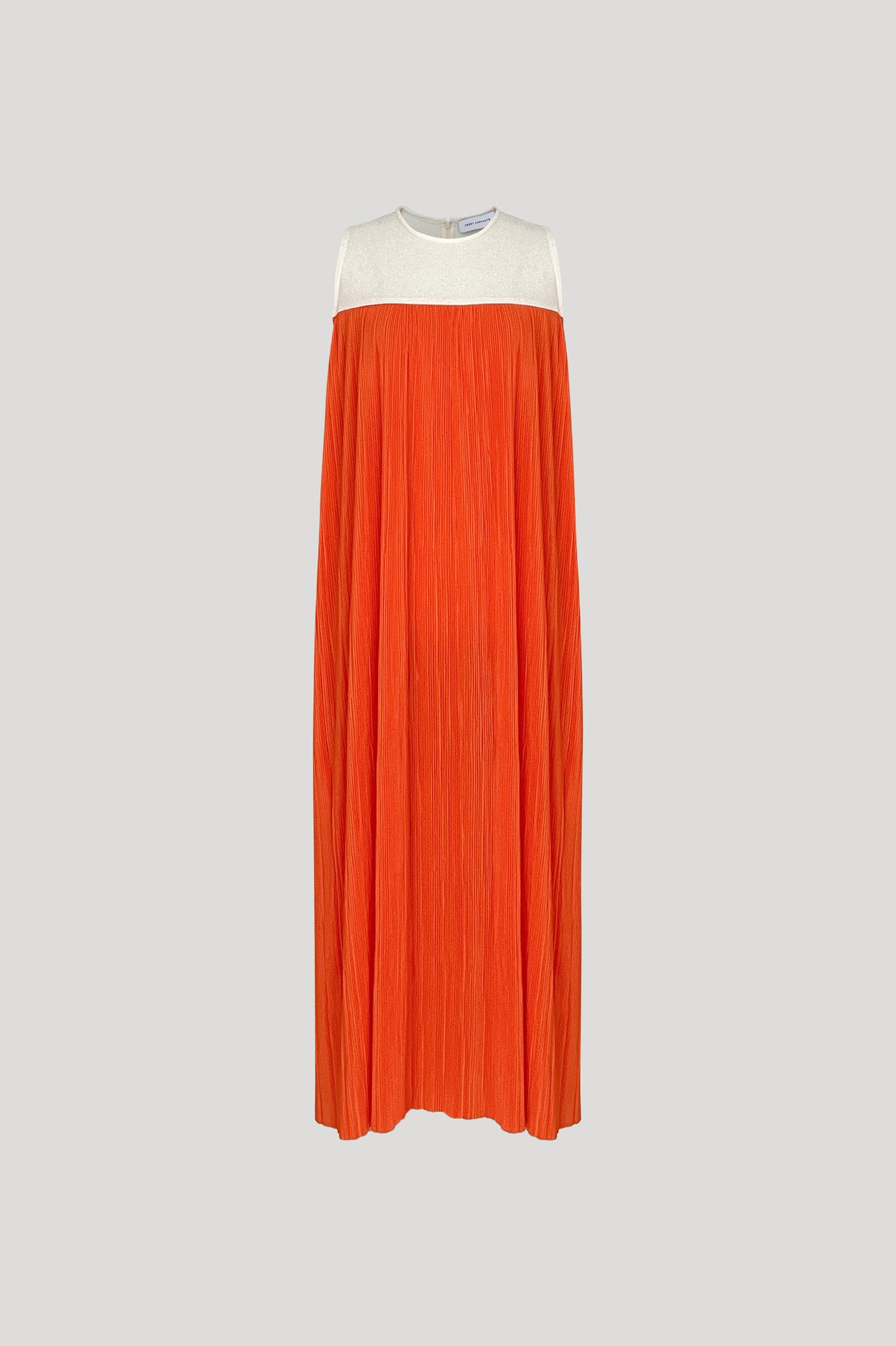 UPTEMPO Dress in Orange Pleats/Metallic White