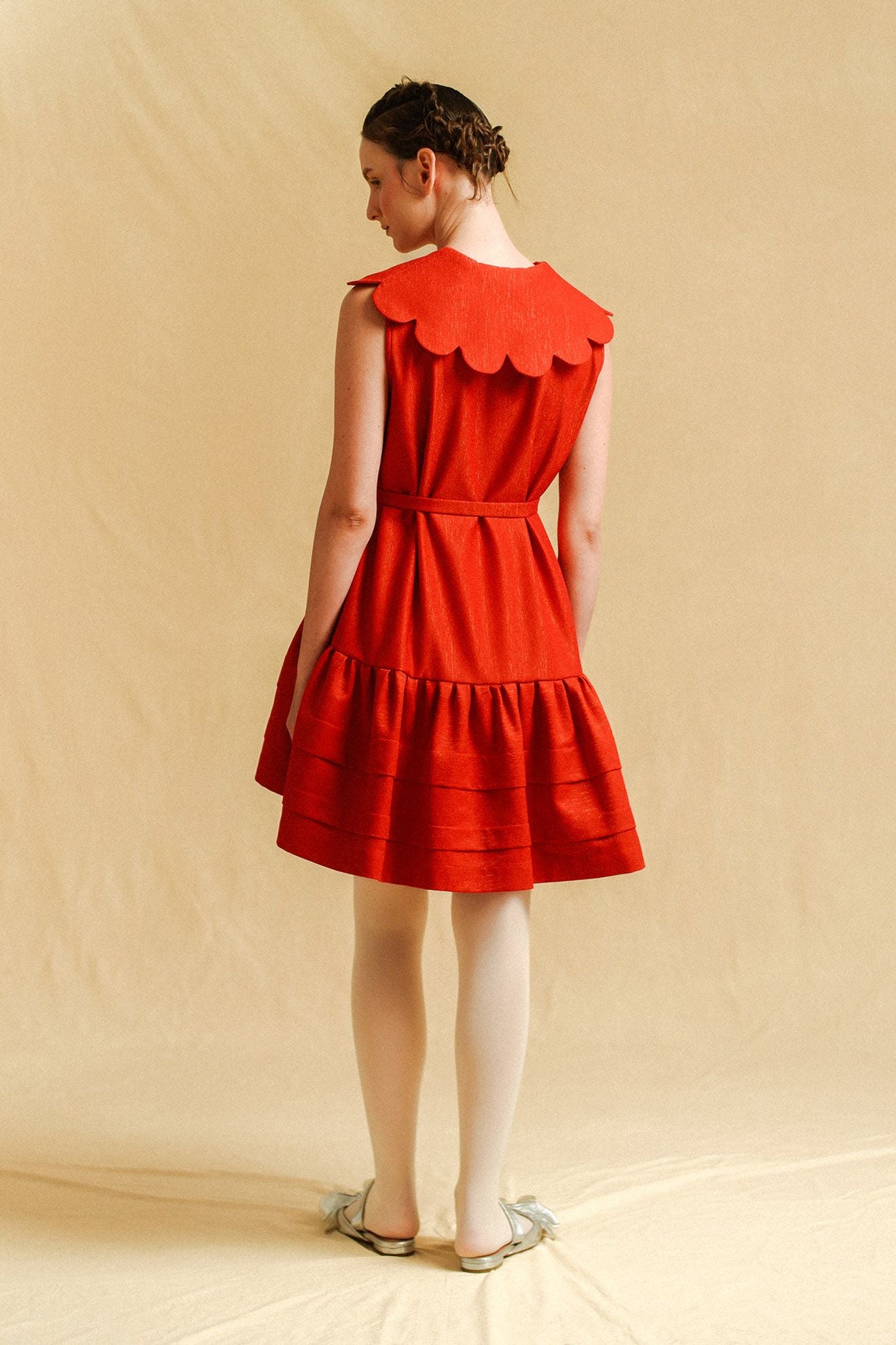 SOURIRE Dress in Garnet Red