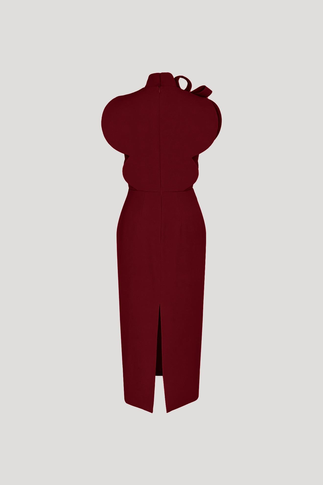 BILOBA Dress in Wine Red