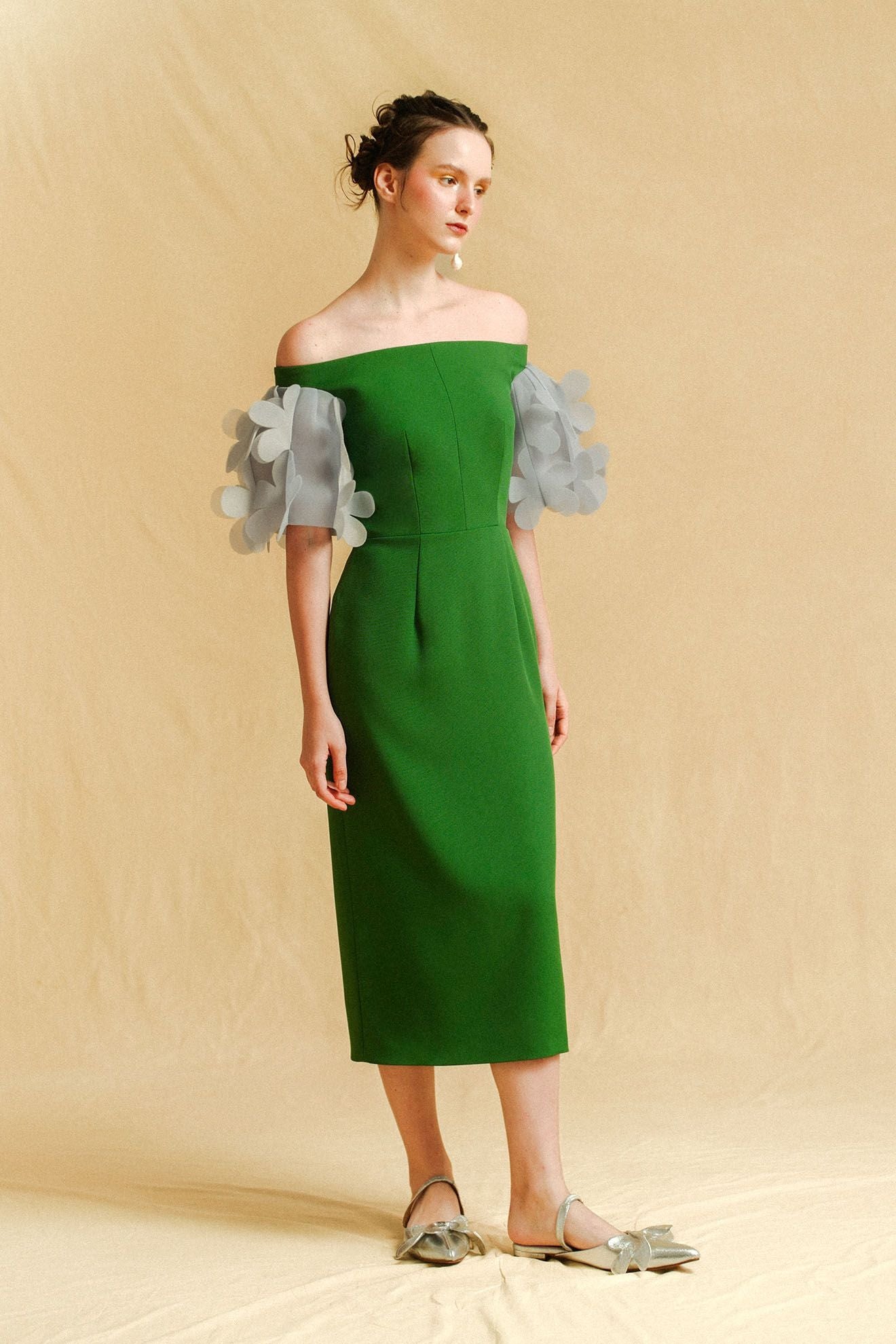 GALANT Dress in Mineral Green/Ash Blue