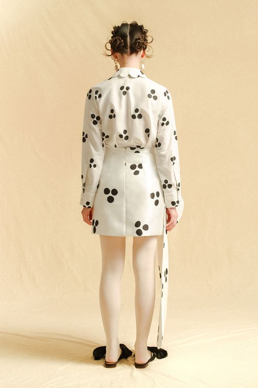 CONTE Top in Black Polkadots