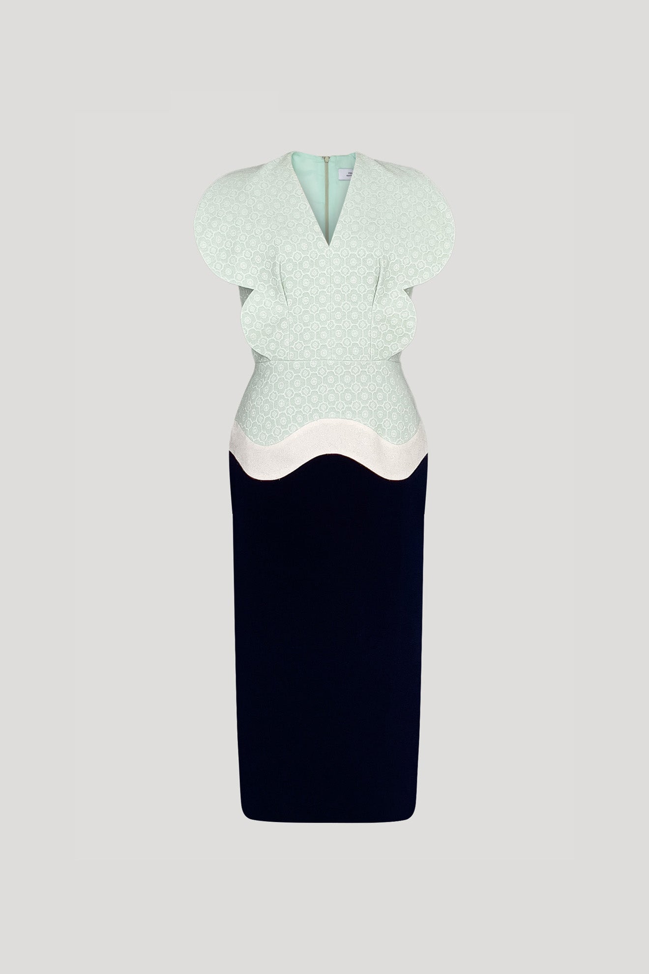 YOMISE Dress in Mint Green/Dark Blue