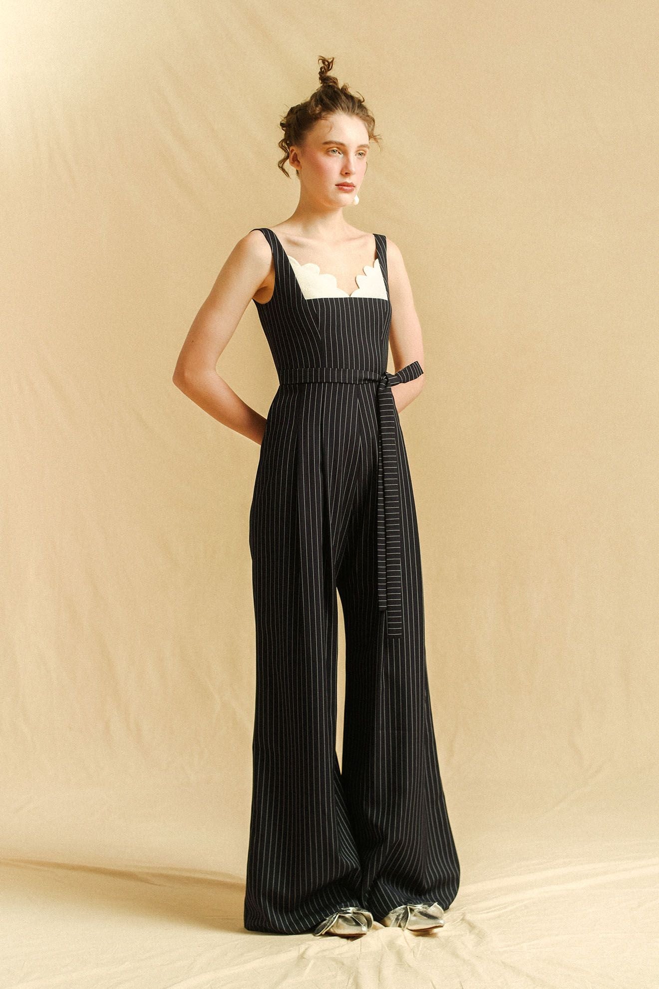 MAITRE Jumpsuit in Navy Stripes/Moonlight White