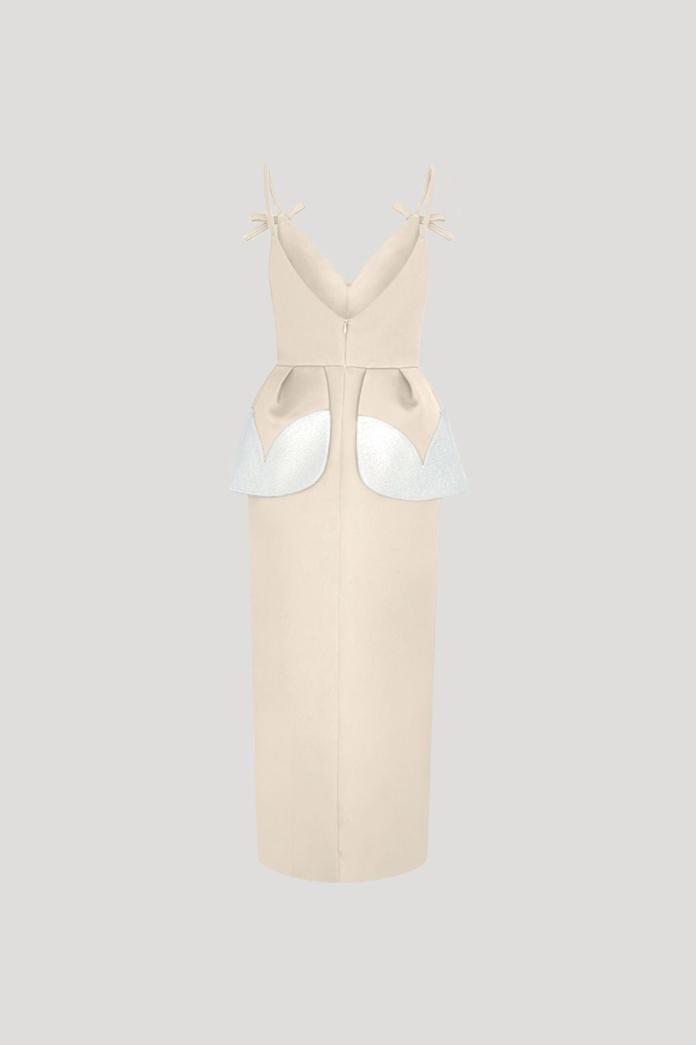 QUETE Dress in Beige/Luster Silver